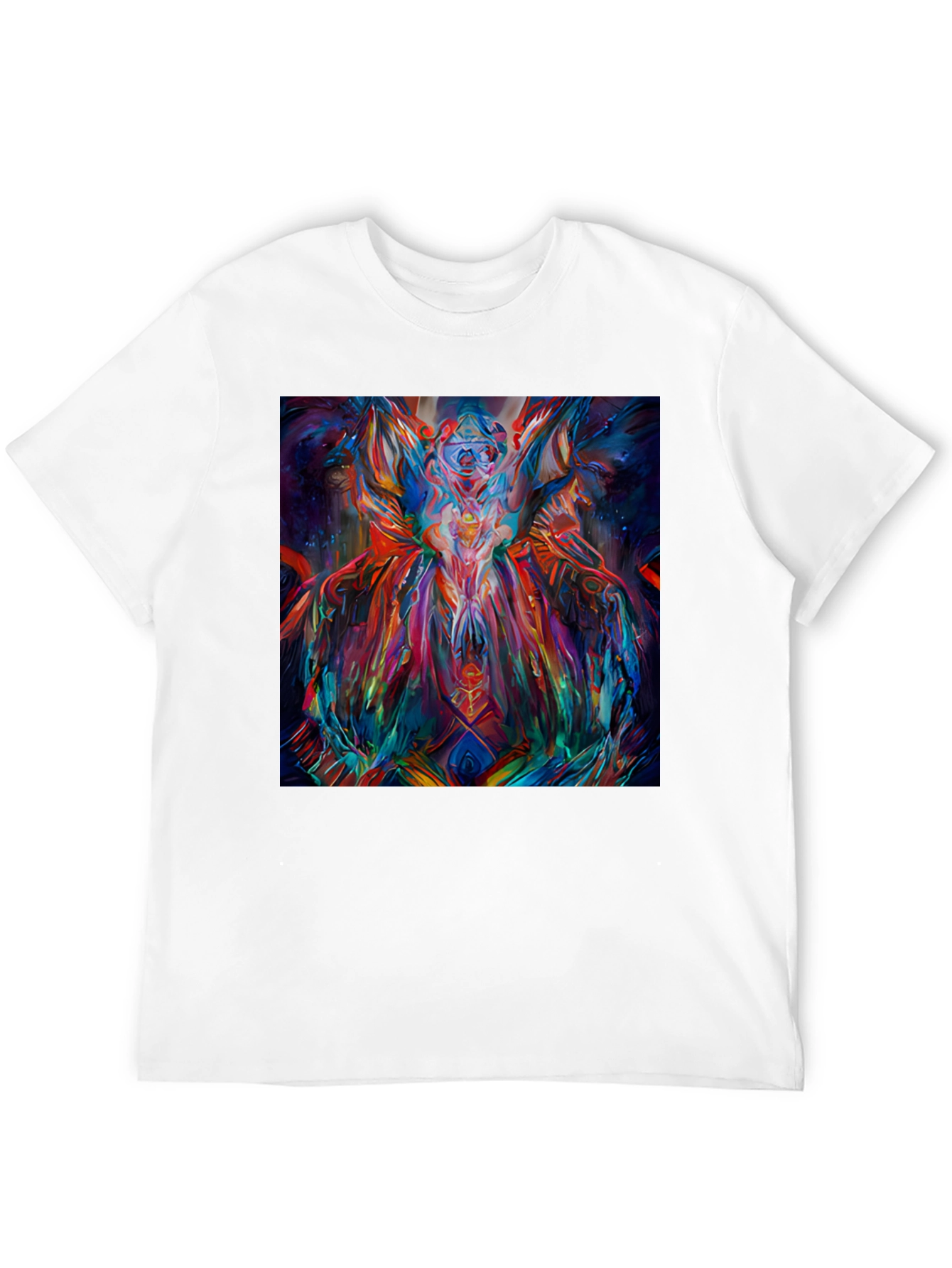 Abstract Art Print Black Crew Neck T-Shirt