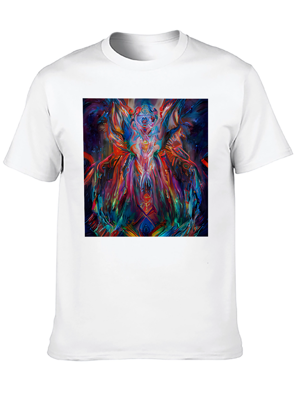 Abstract Art Print Black Crew Neck T-Shirt