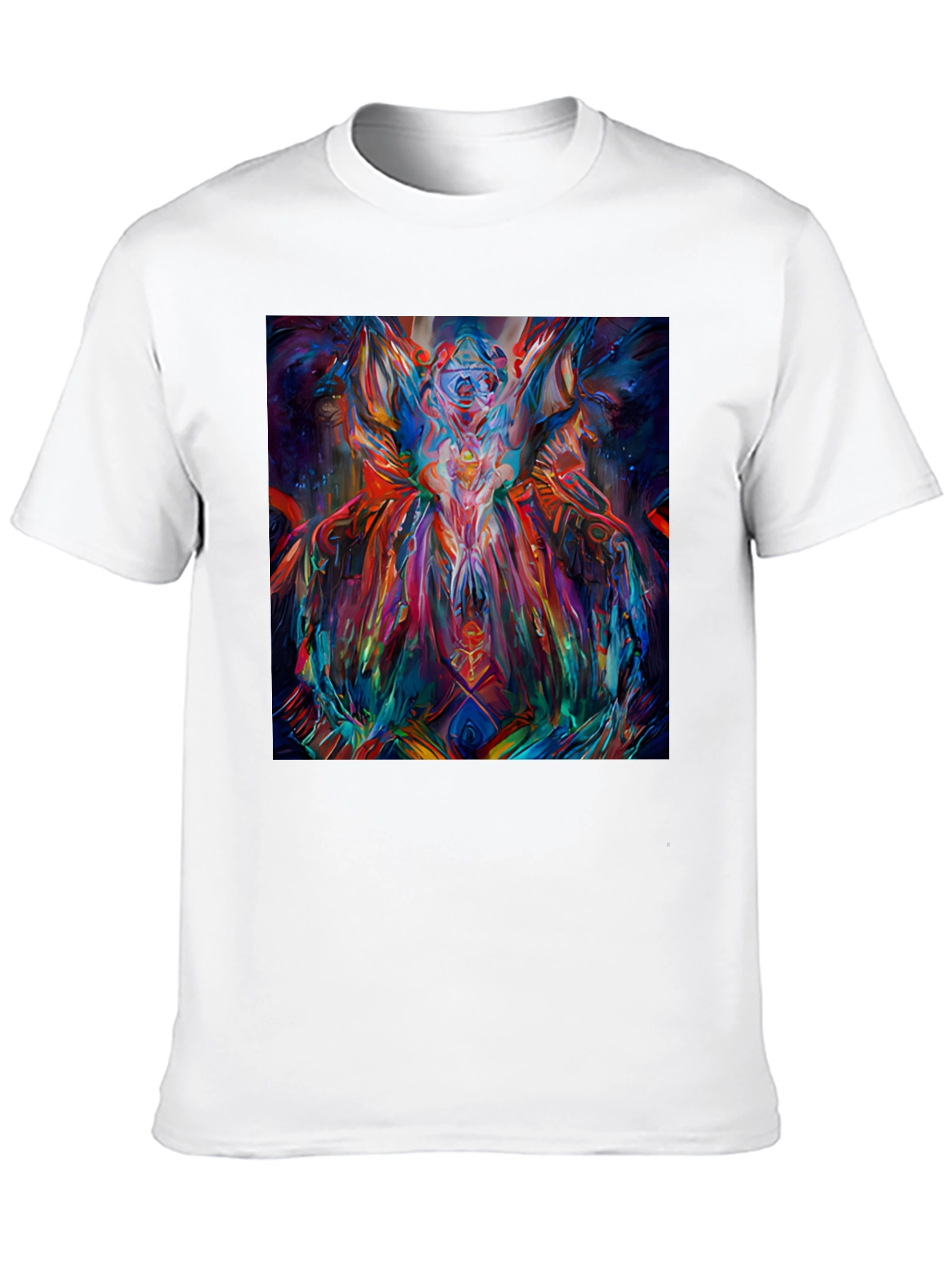 Abstract Art Print Black Crew Neck T-Shirt