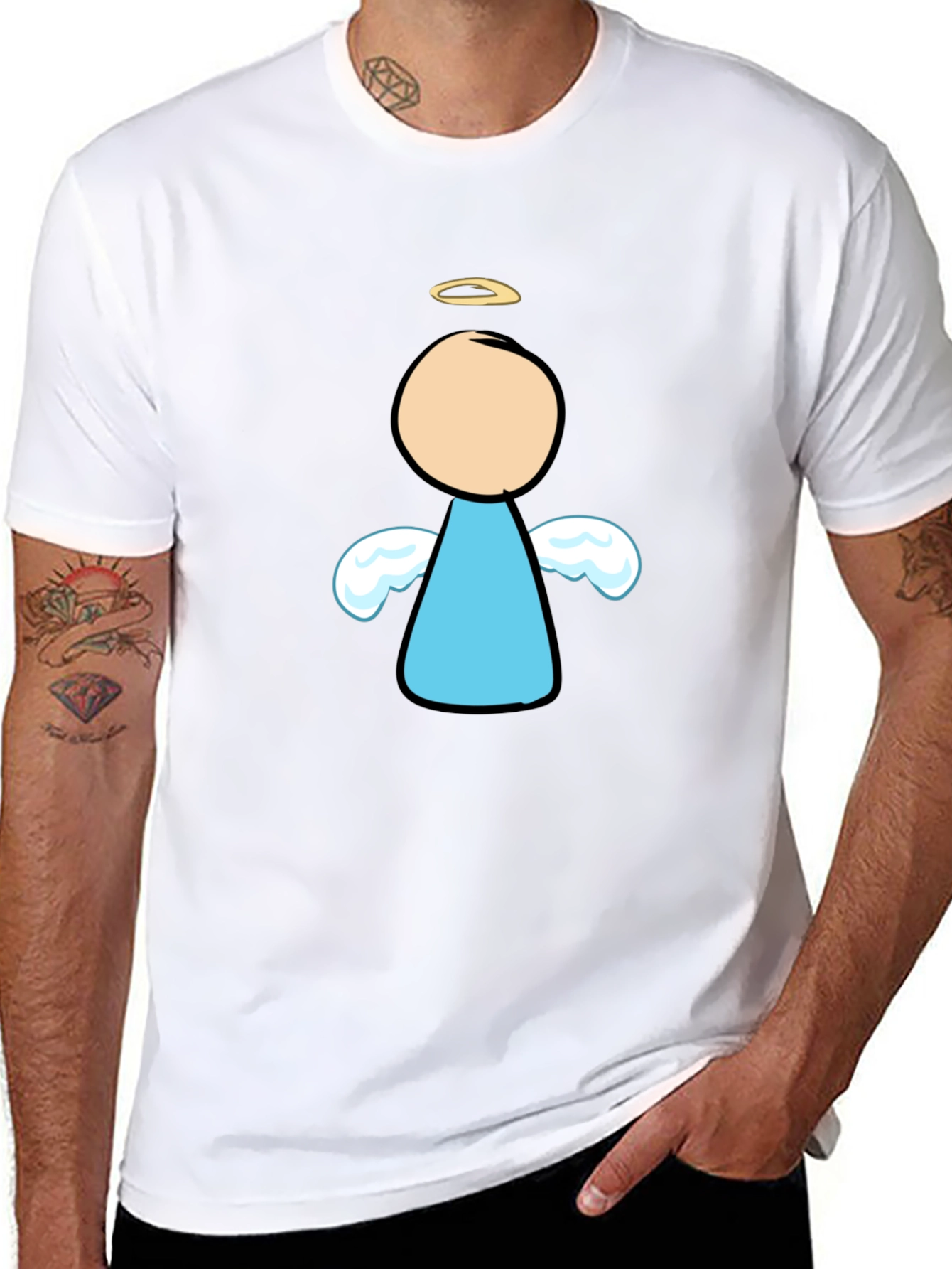Angel Graphic Black T-Shirt - Unisex