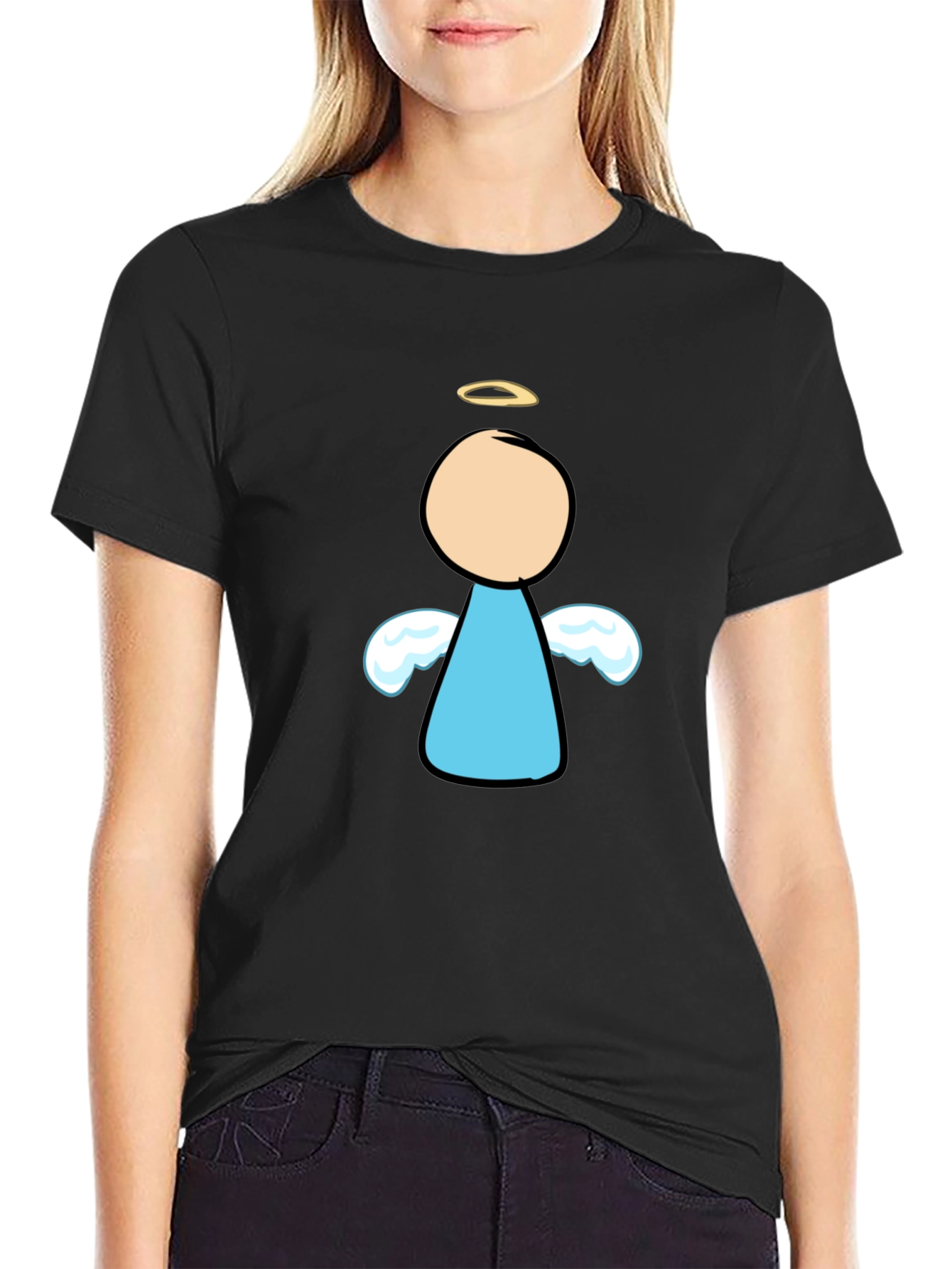 Angel Graphic Black T-Shirt - Unisex