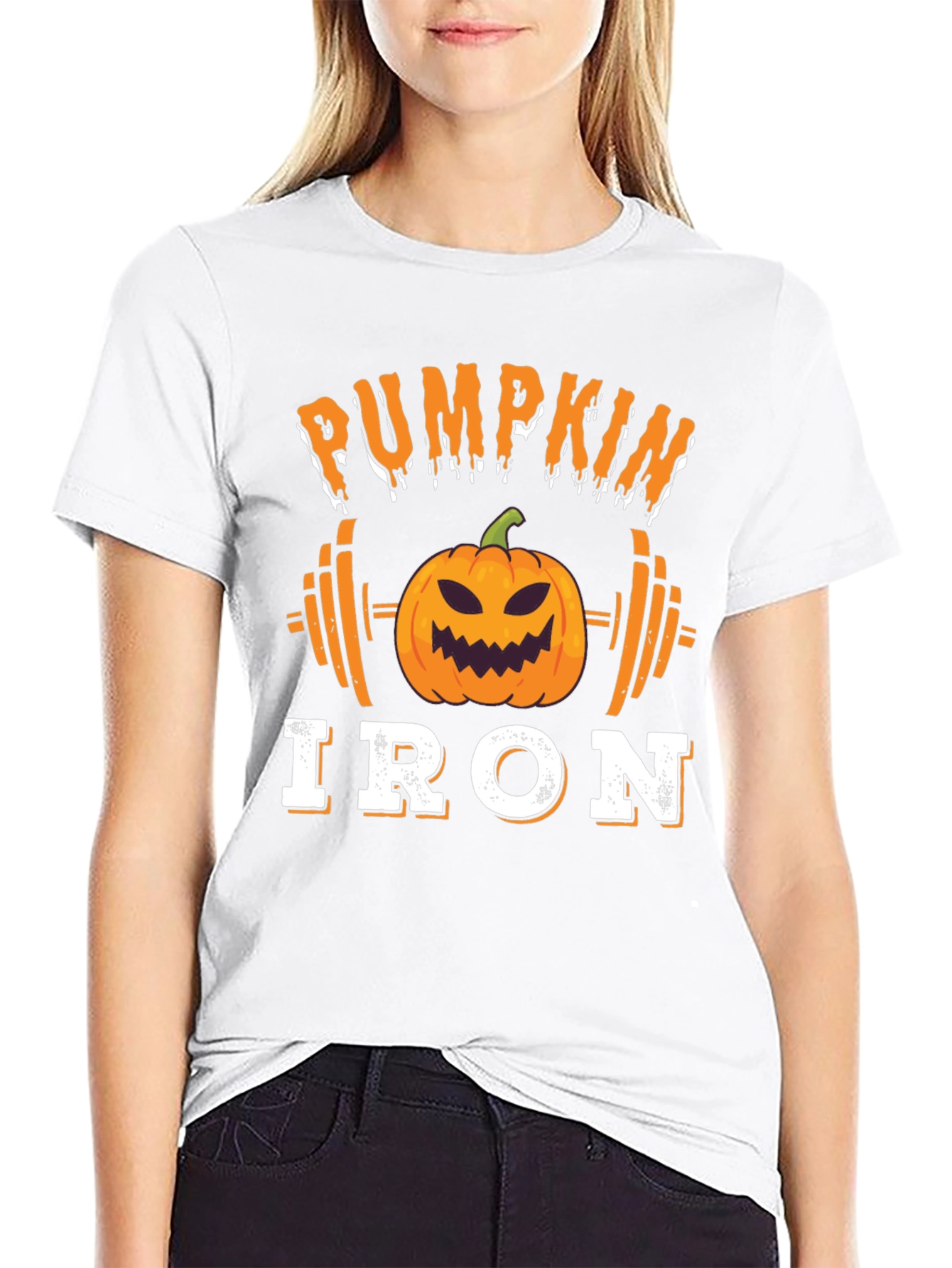 Pumpkin Iron Halloween Gym T-Shirt