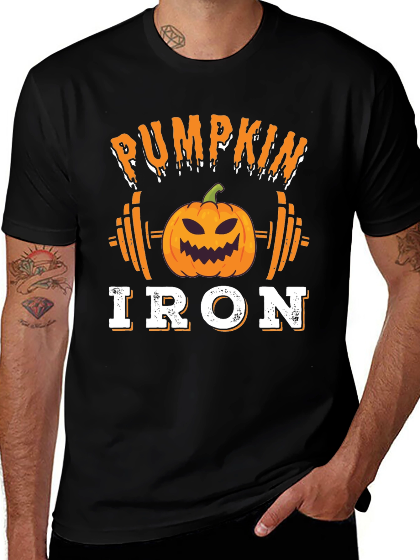 Pumpkin Iron Halloween Gym T-Shirt