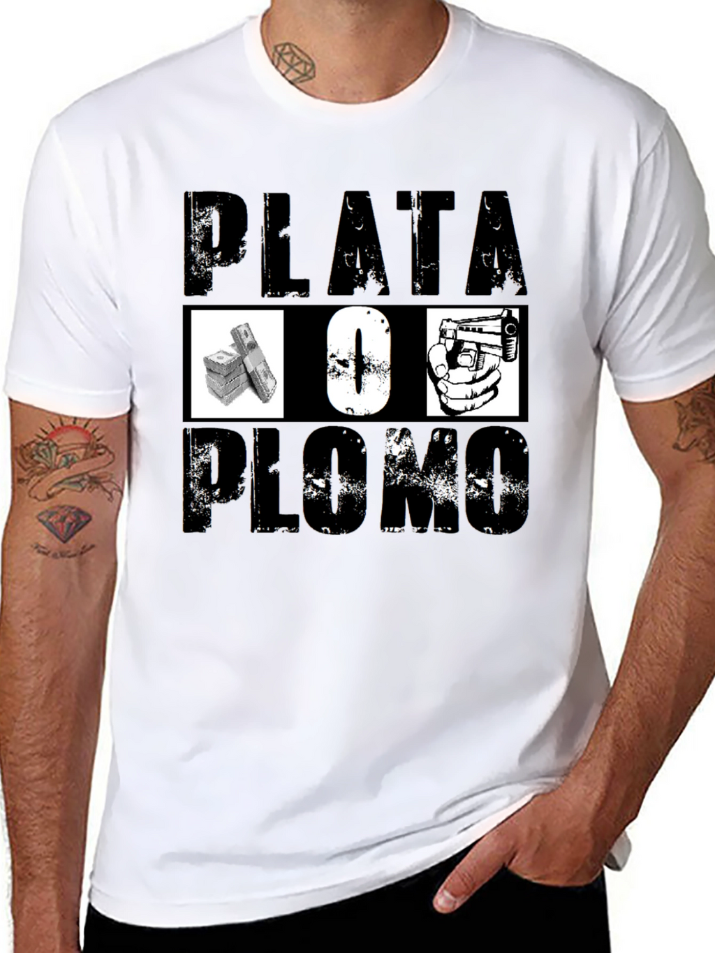 Plata O Plomo Graphic Tee - Black T-Shirt