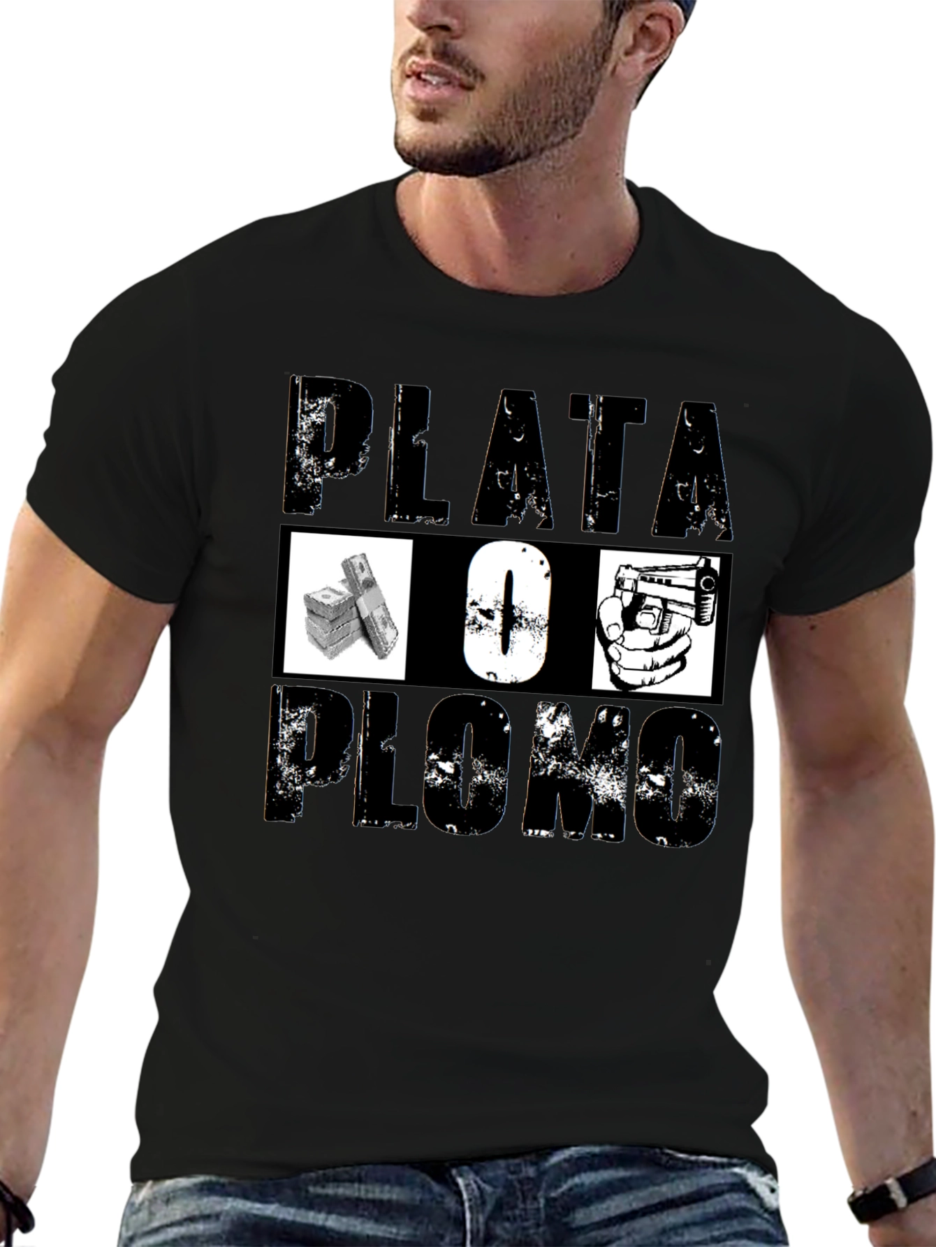 Plata O Plomo Graphic Tee - Black T-Shirt