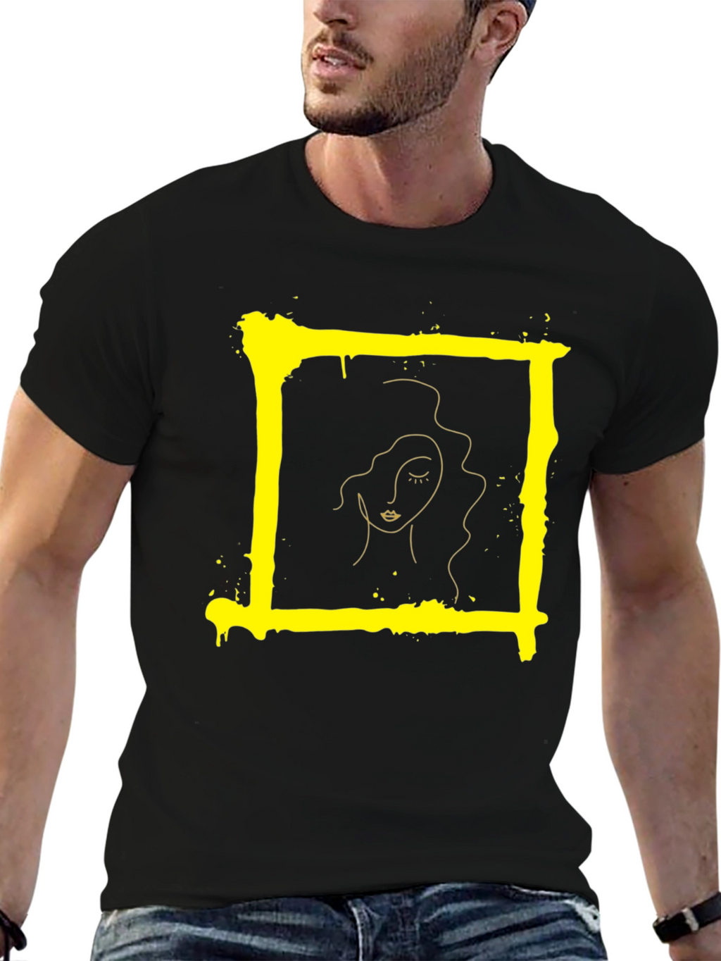 Abstract Portrait Graphic Tee - Modern Art T-Shirt