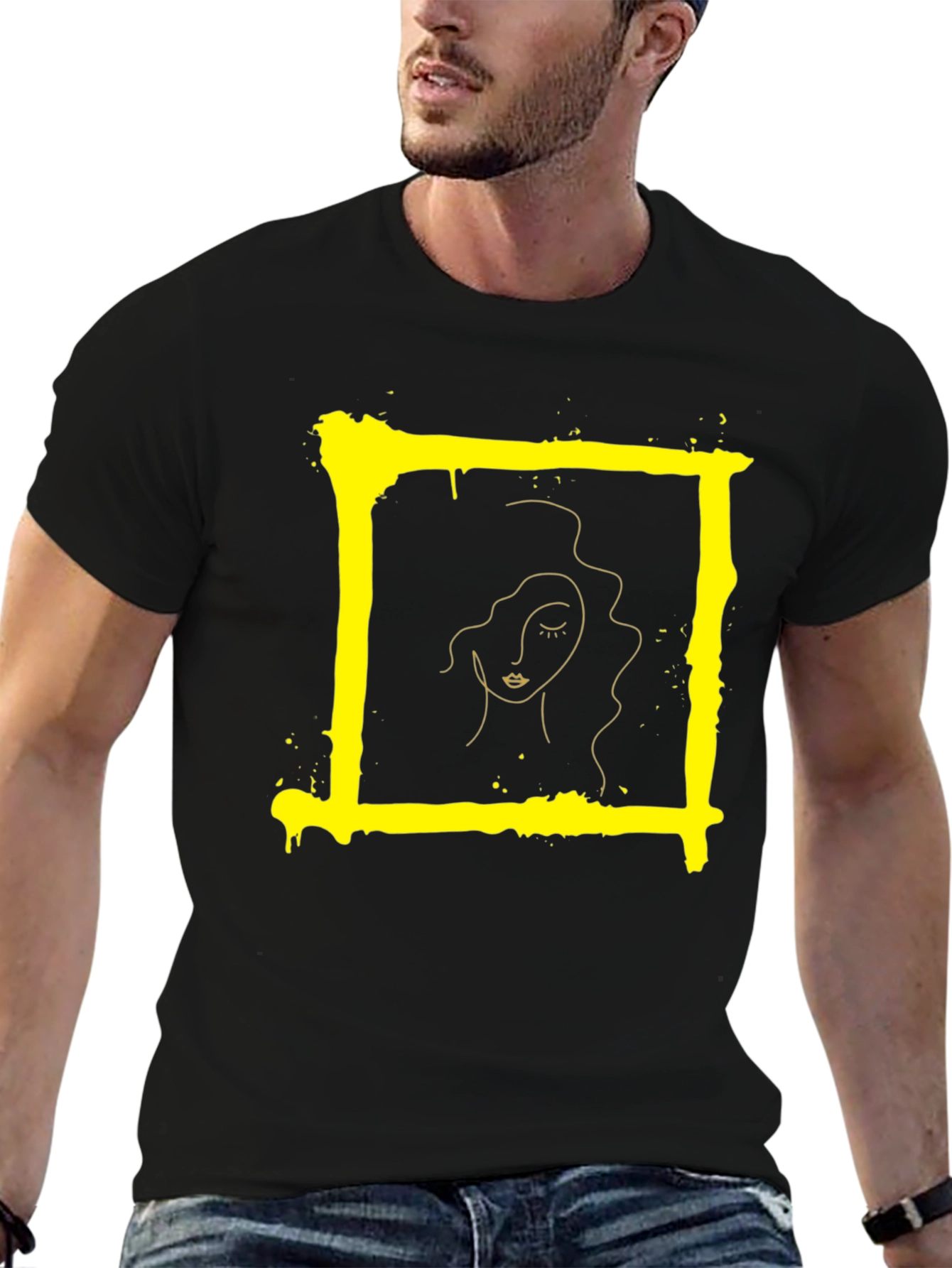 Abstract Portrait Graphic Tee - Modern Art T-Shirt