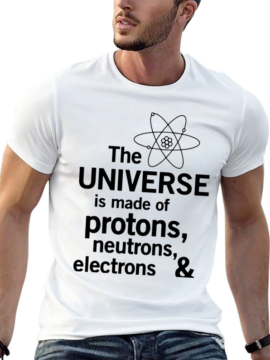 Science T-Shirt - Universe Made of Protons Neutrons Electrons