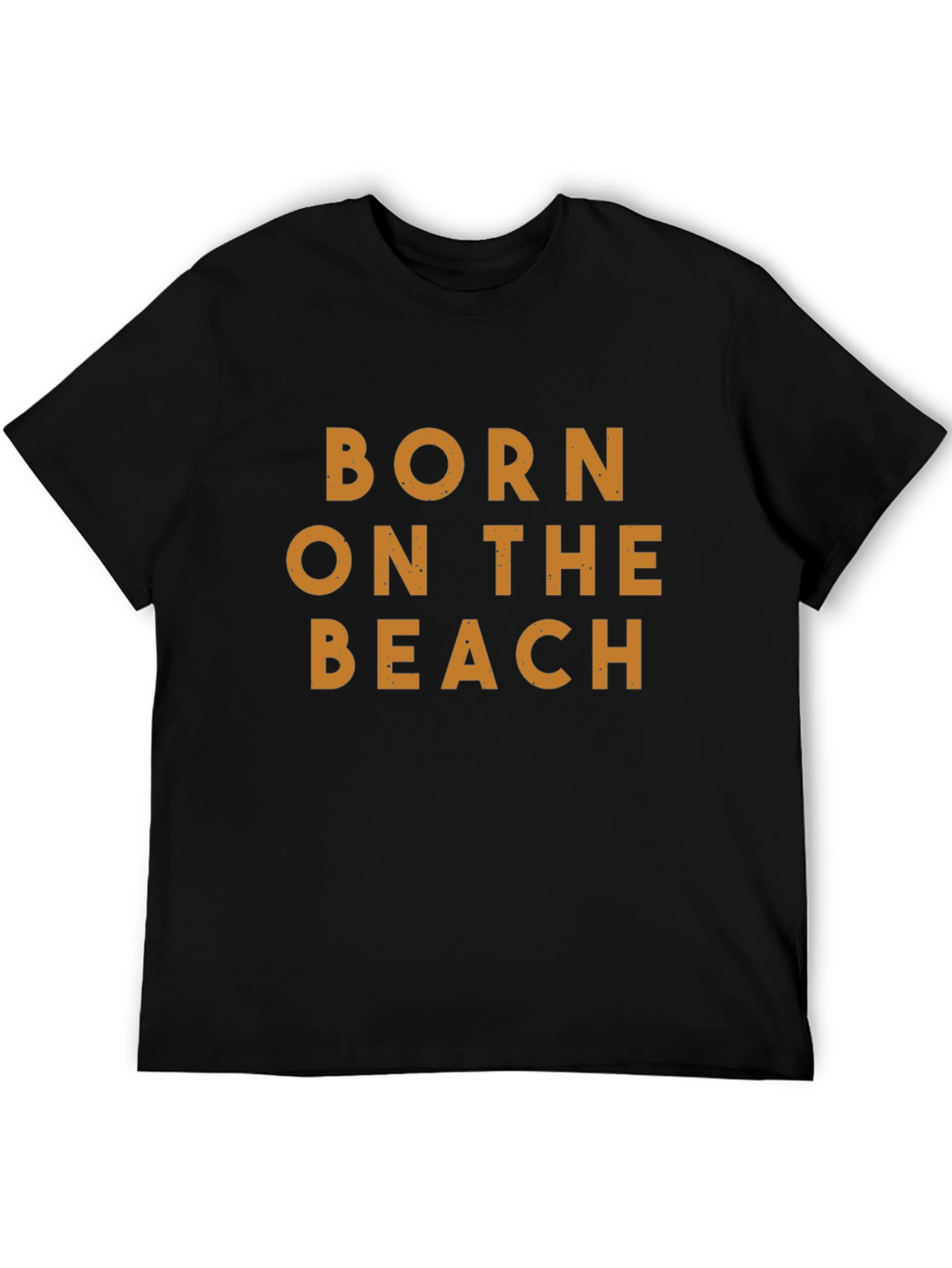 Born on the Beach Graphic Tee - Black Cotton T-Shirt