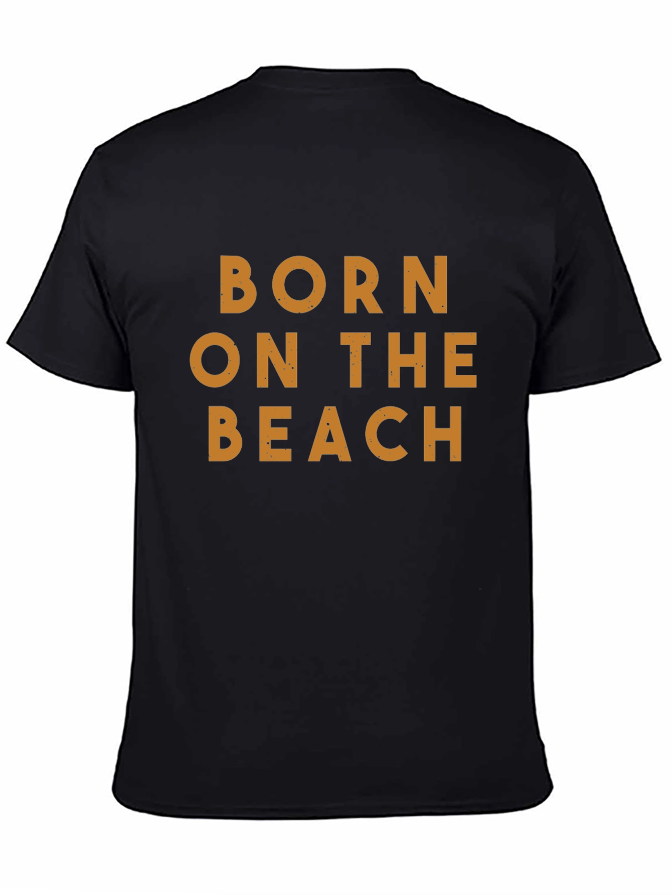 Born on the Beach Graphic Tee - Black Cotton T-Shirt