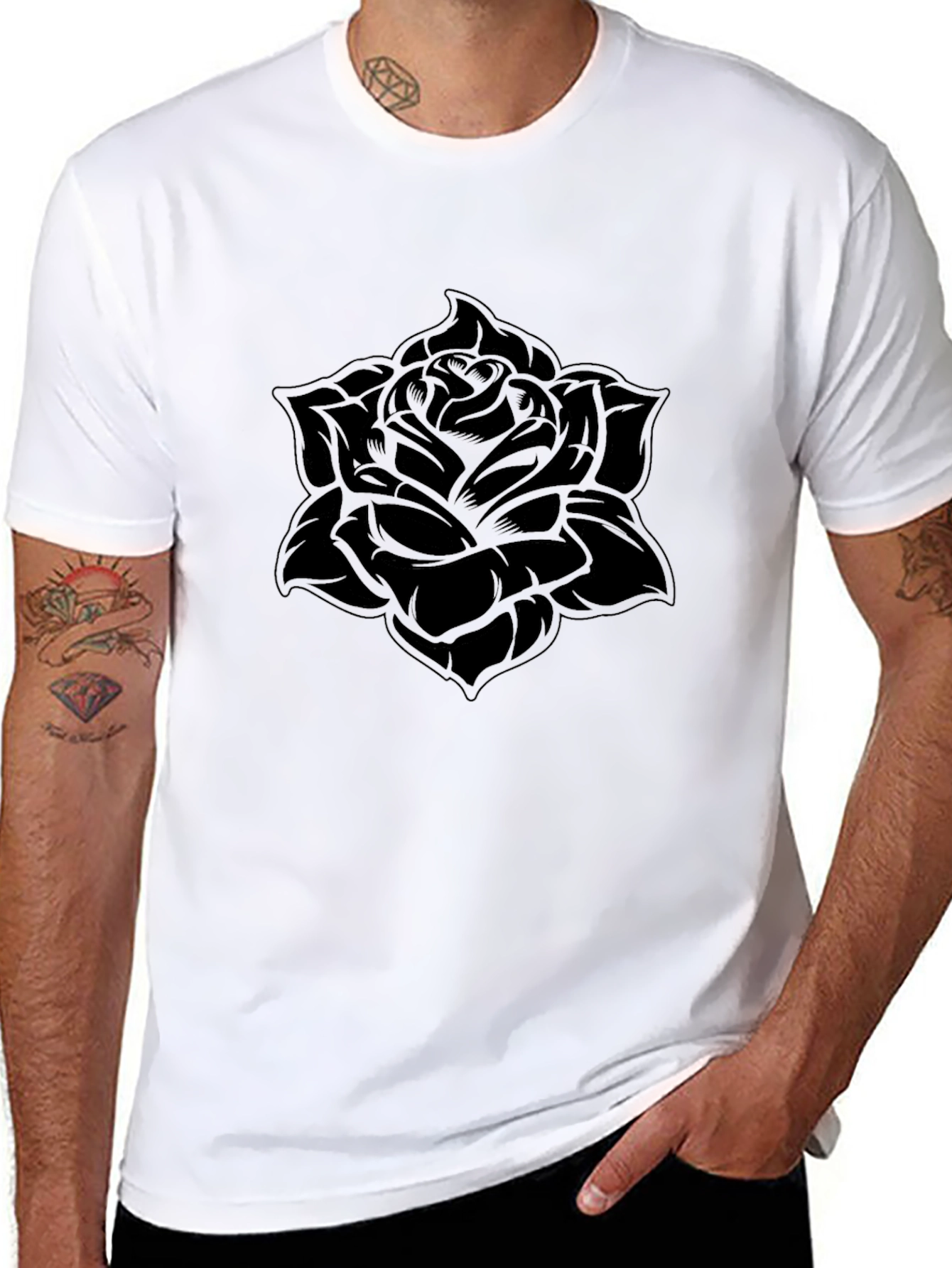 Black Rose Graphic Tee - Soft Style