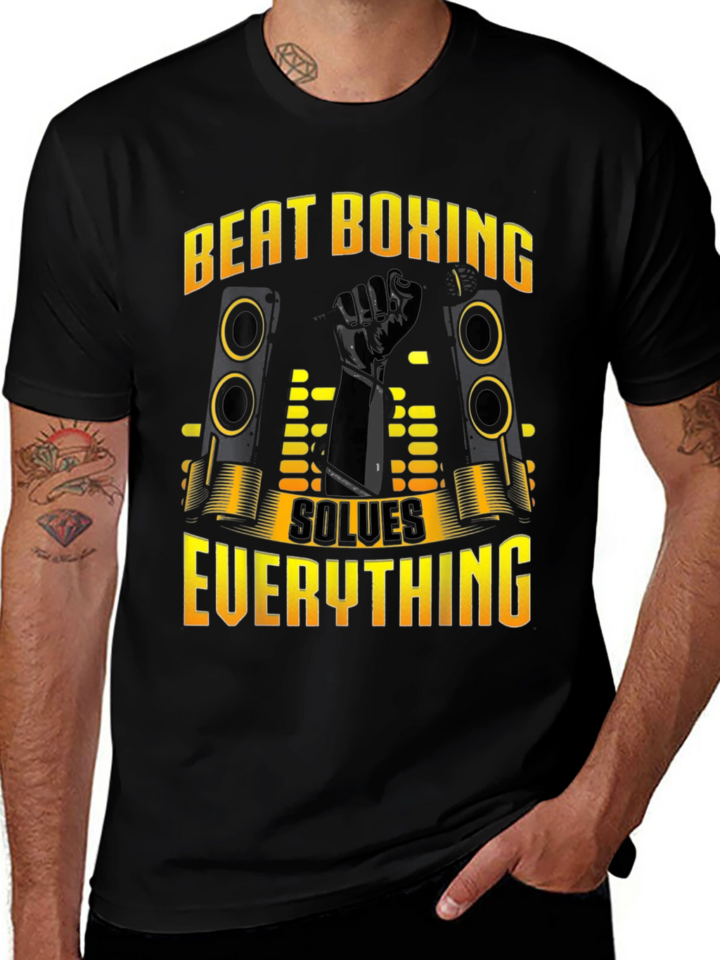 Beat Boxing Solves Everything Black T-Shirt
