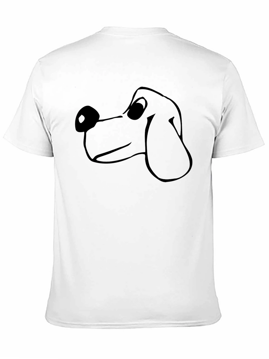 Cartoon Dog Graphic Tee - Black