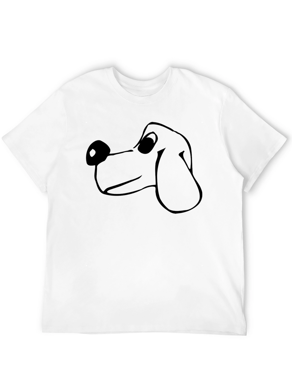 Cartoon Dog Graphic Tee - Black