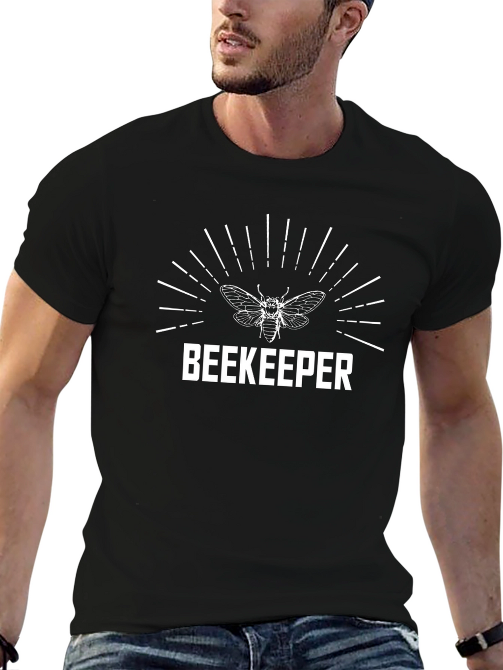 Beekeeper Bee Graphic Black T-Shirt
