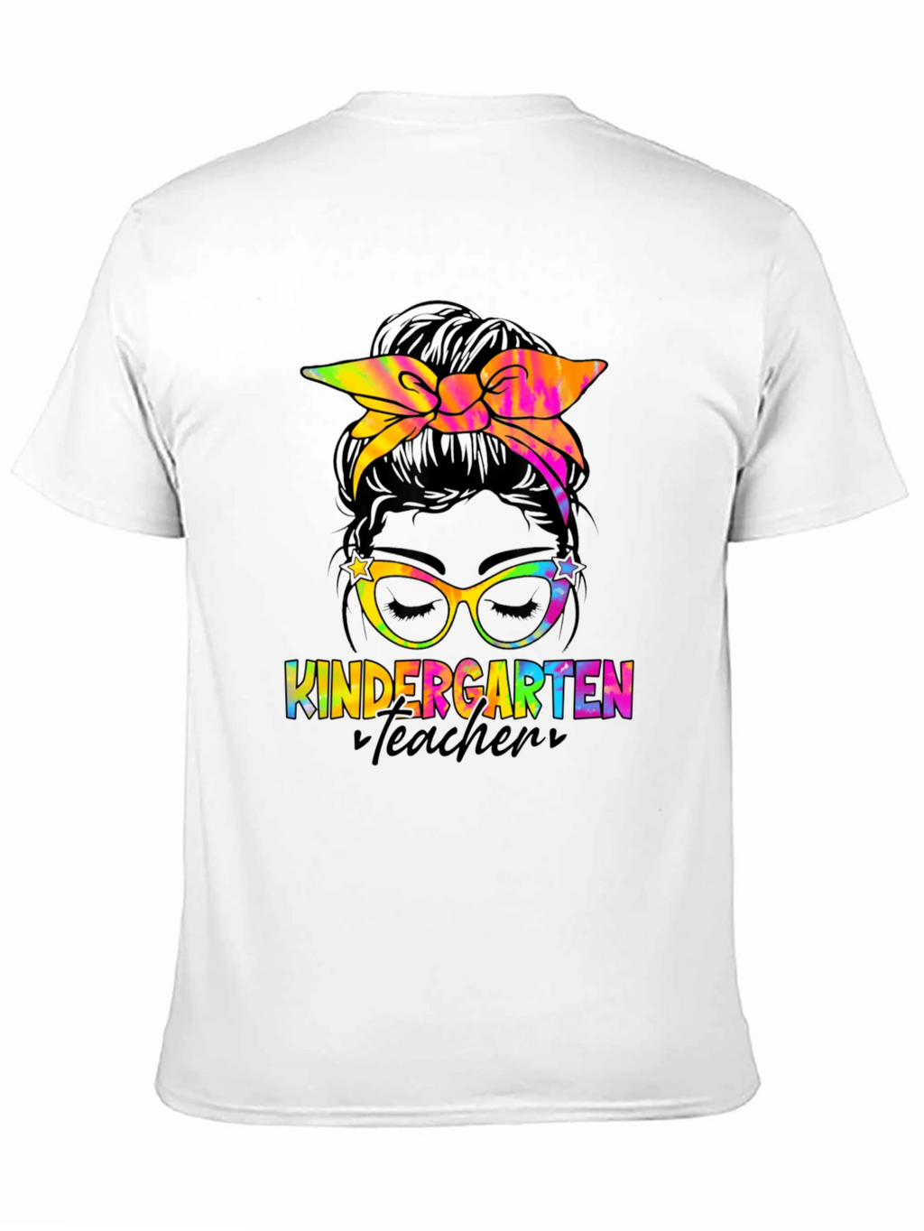 Kindergarten Teacher Messy Bun T-Shirt