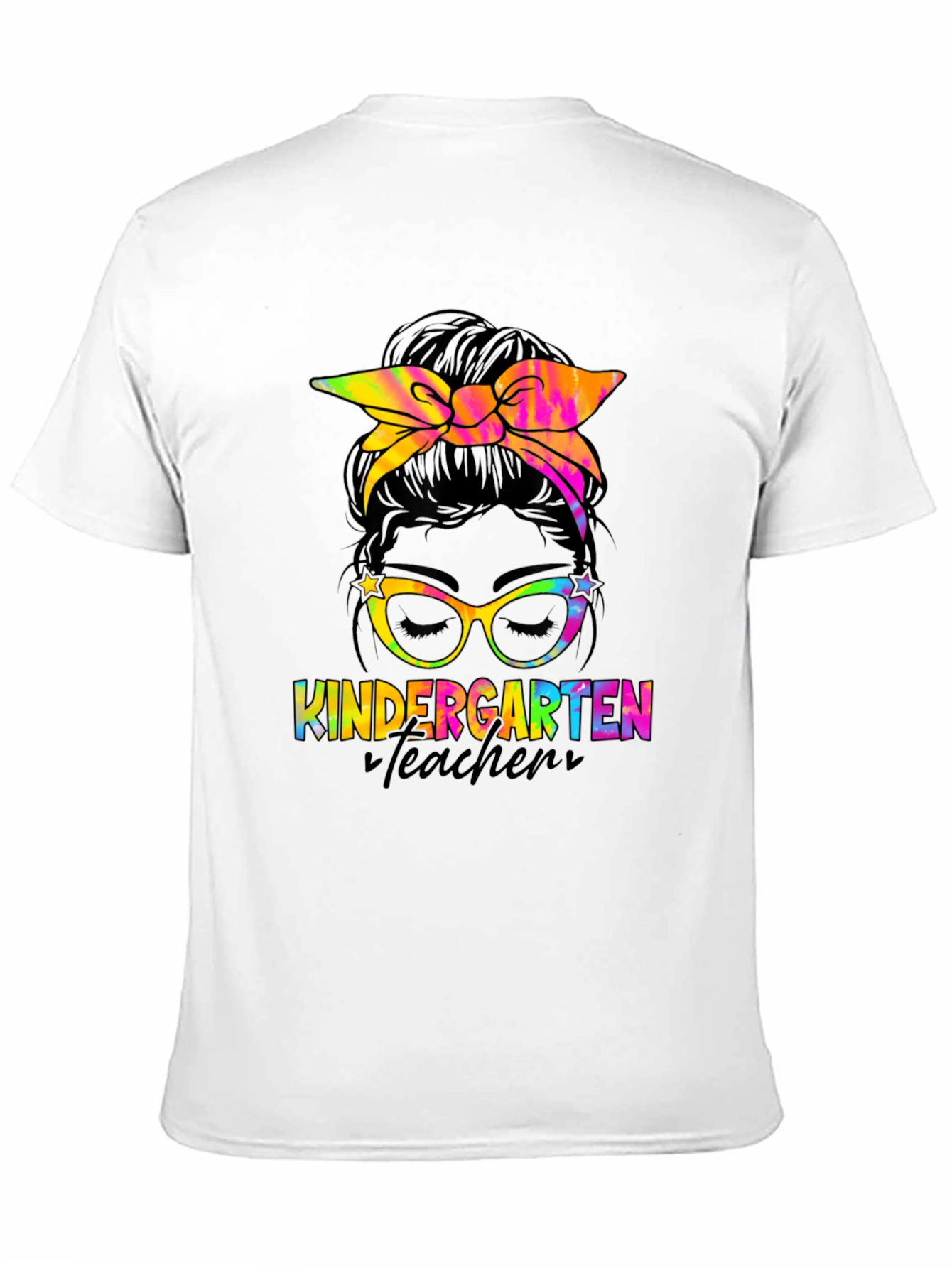 Kindergarten Teacher Messy Bun T-Shirt