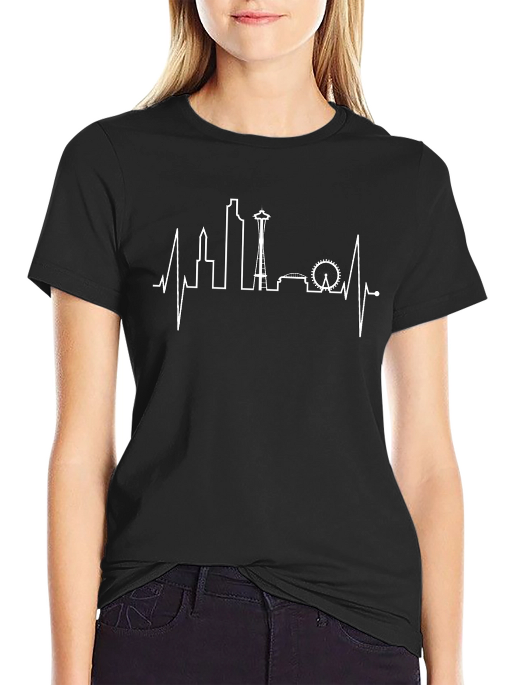 Seattle Skyline Heartbeat T-Shirt