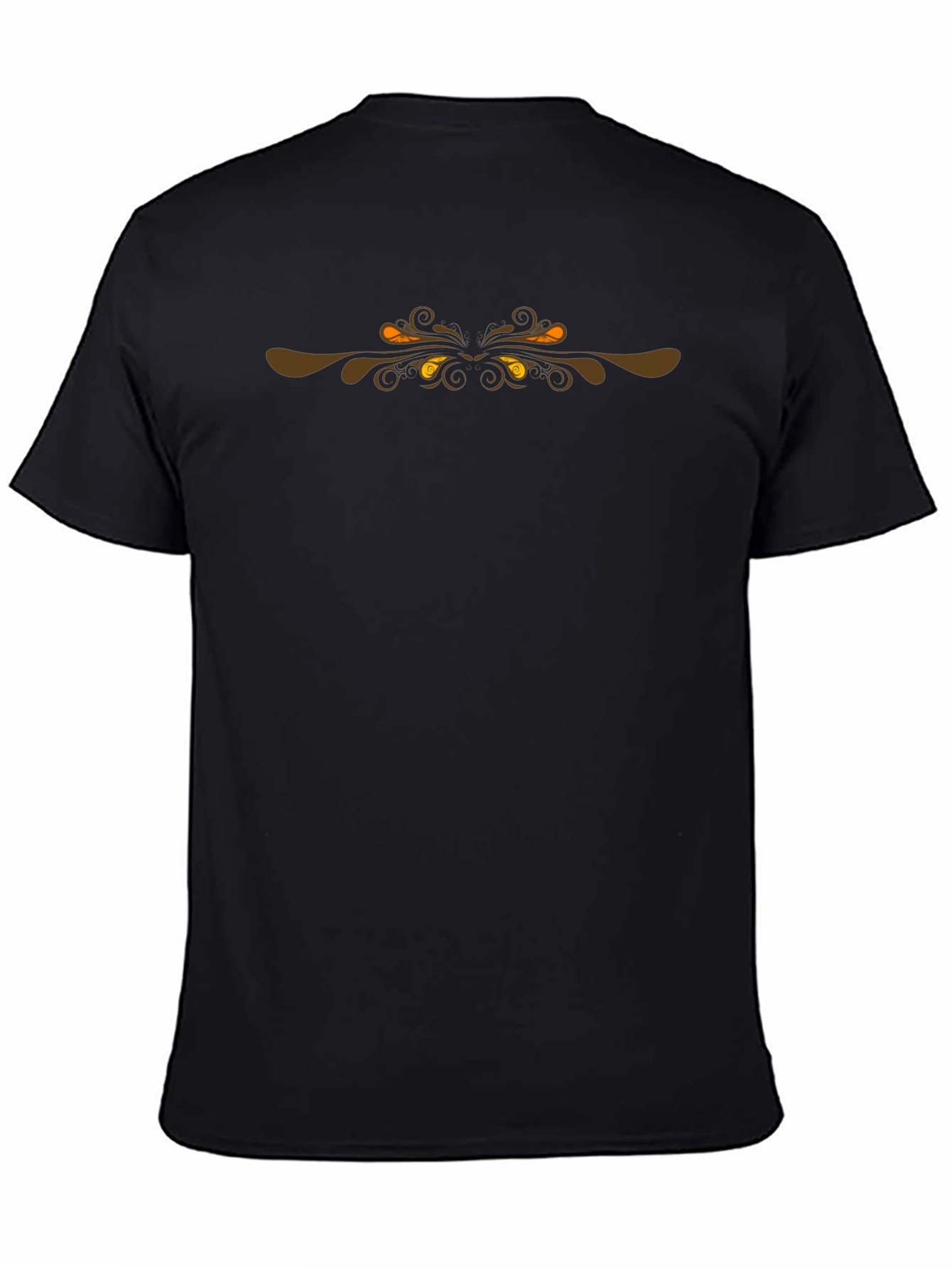 Black Tee with Ornamental Graphic