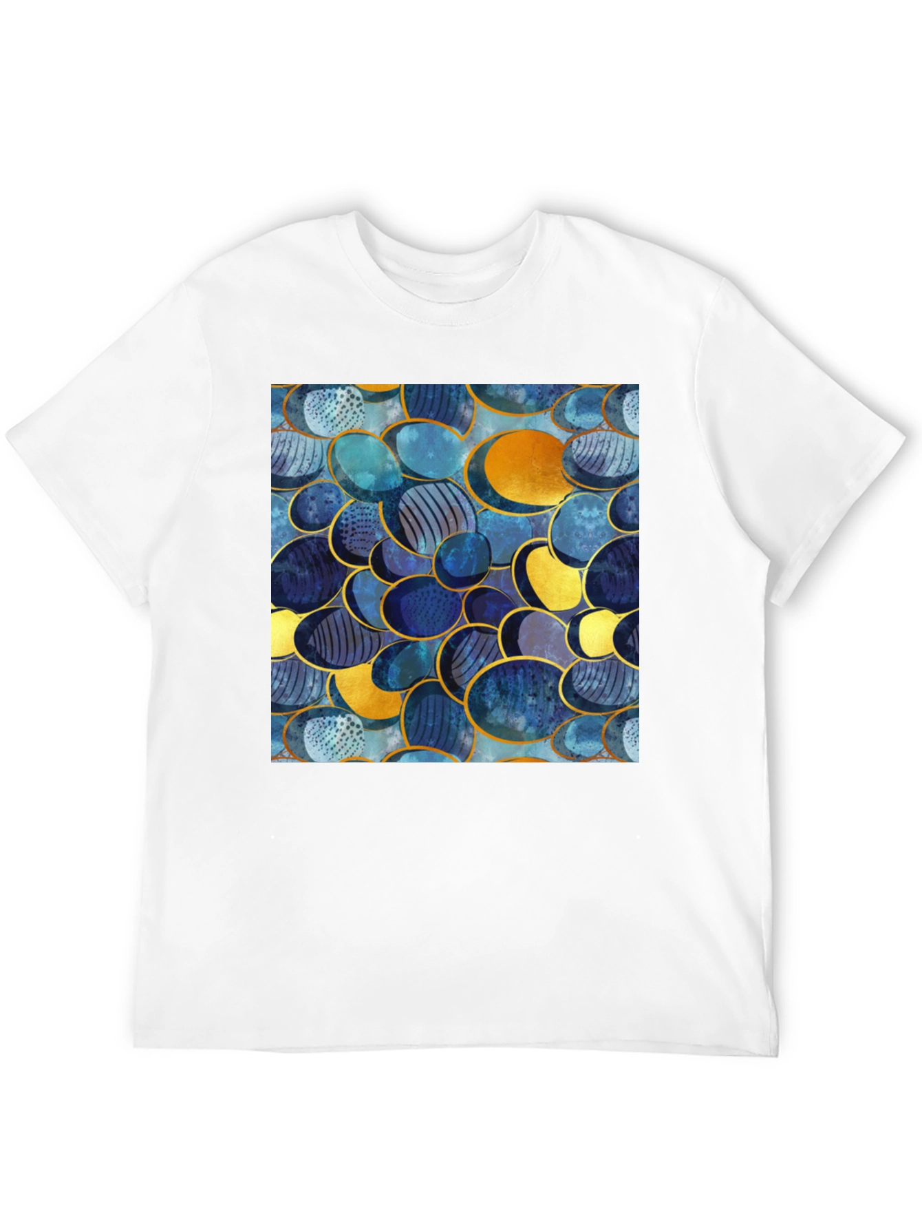 Abstract Oval Design Black T-Shirt