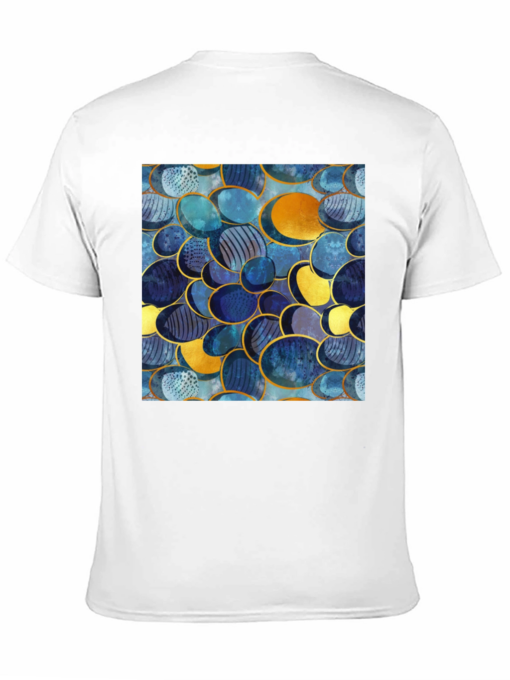 Abstract Oval Design Black T-Shirt