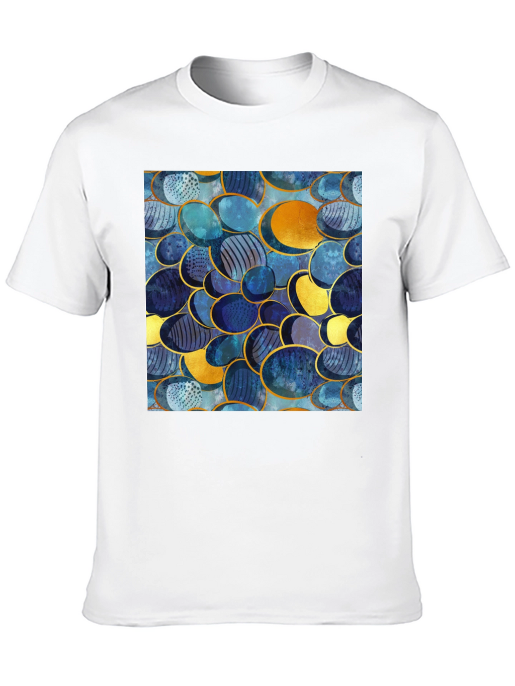 Abstract Oval Design Black T-Shirt