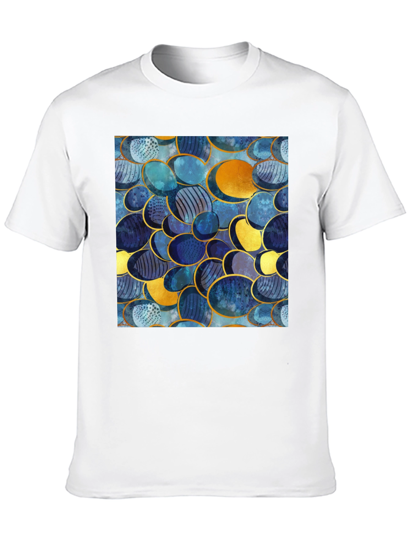 Abstract Oval Design Black T-Shirt