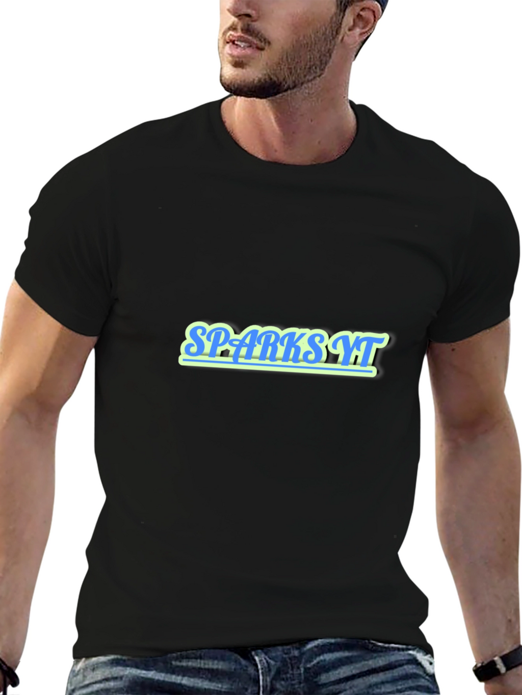 Spark YT Graphic Print Black T-Shirt