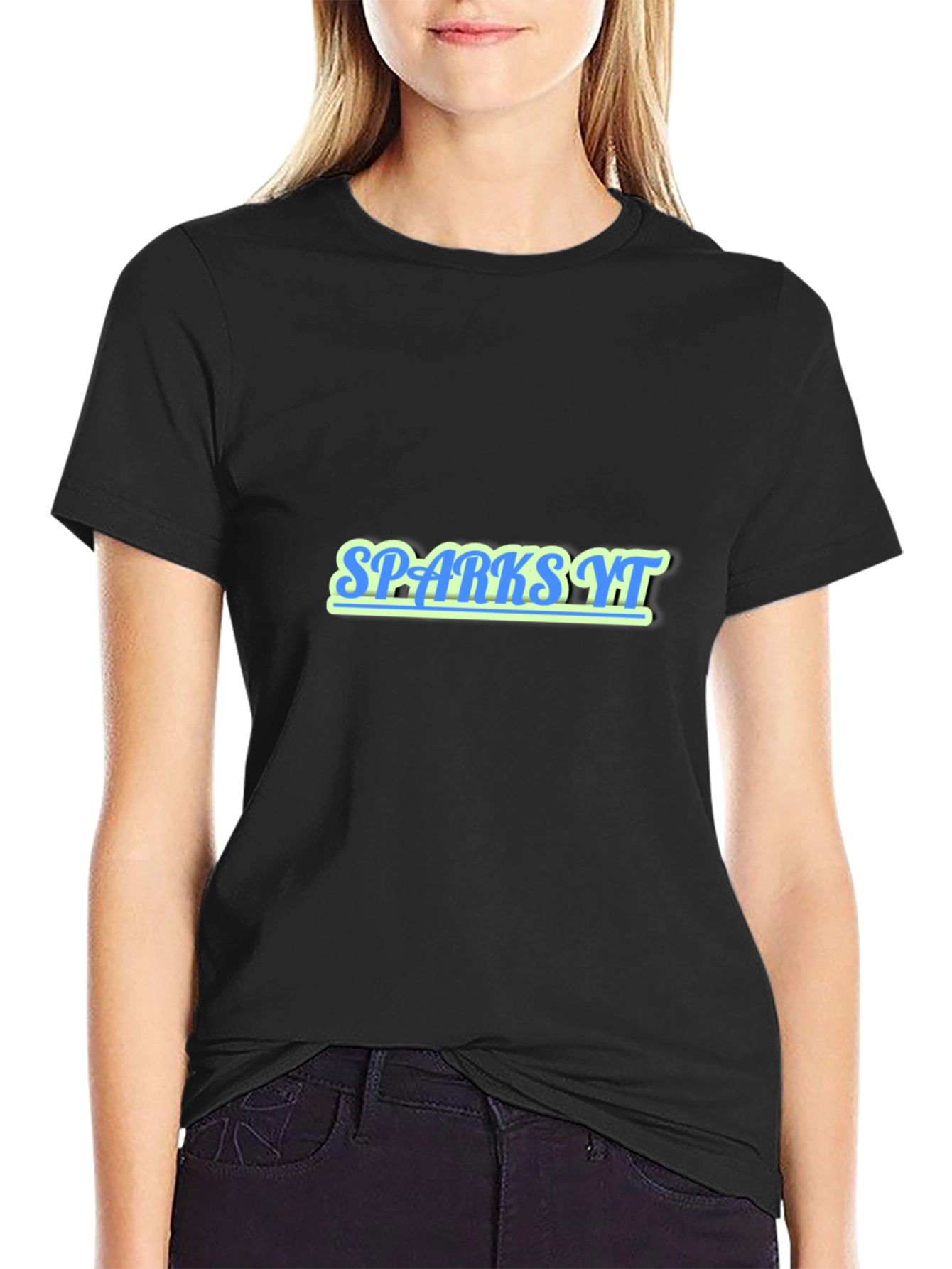 Spark YT Graphic Print Black T-Shirt