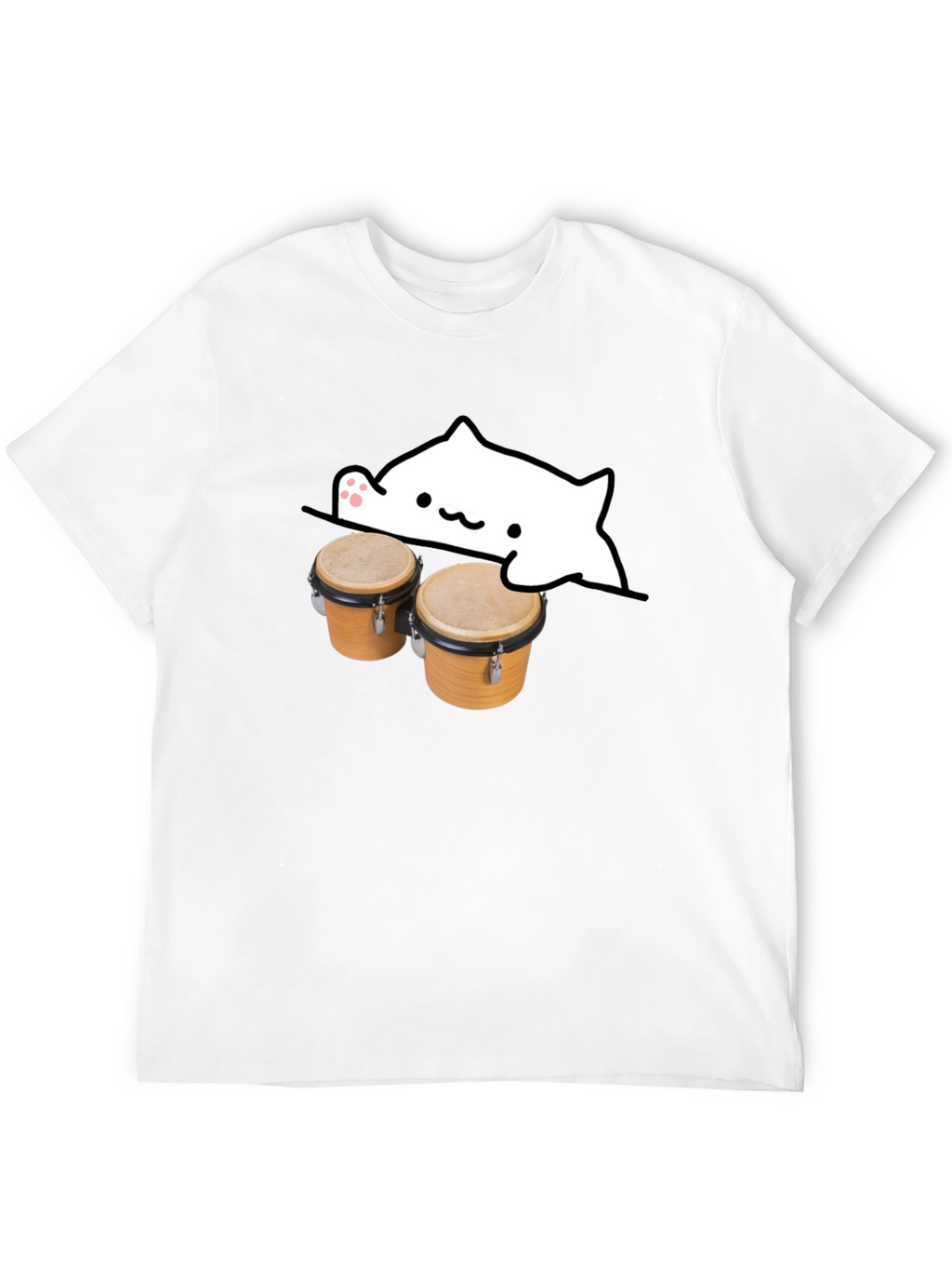 Bongo Cat Black T-Shirt - Musician Tee