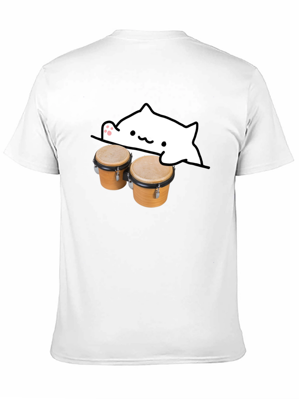 Bongo Cat Black T-Shirt - Musician Tee
