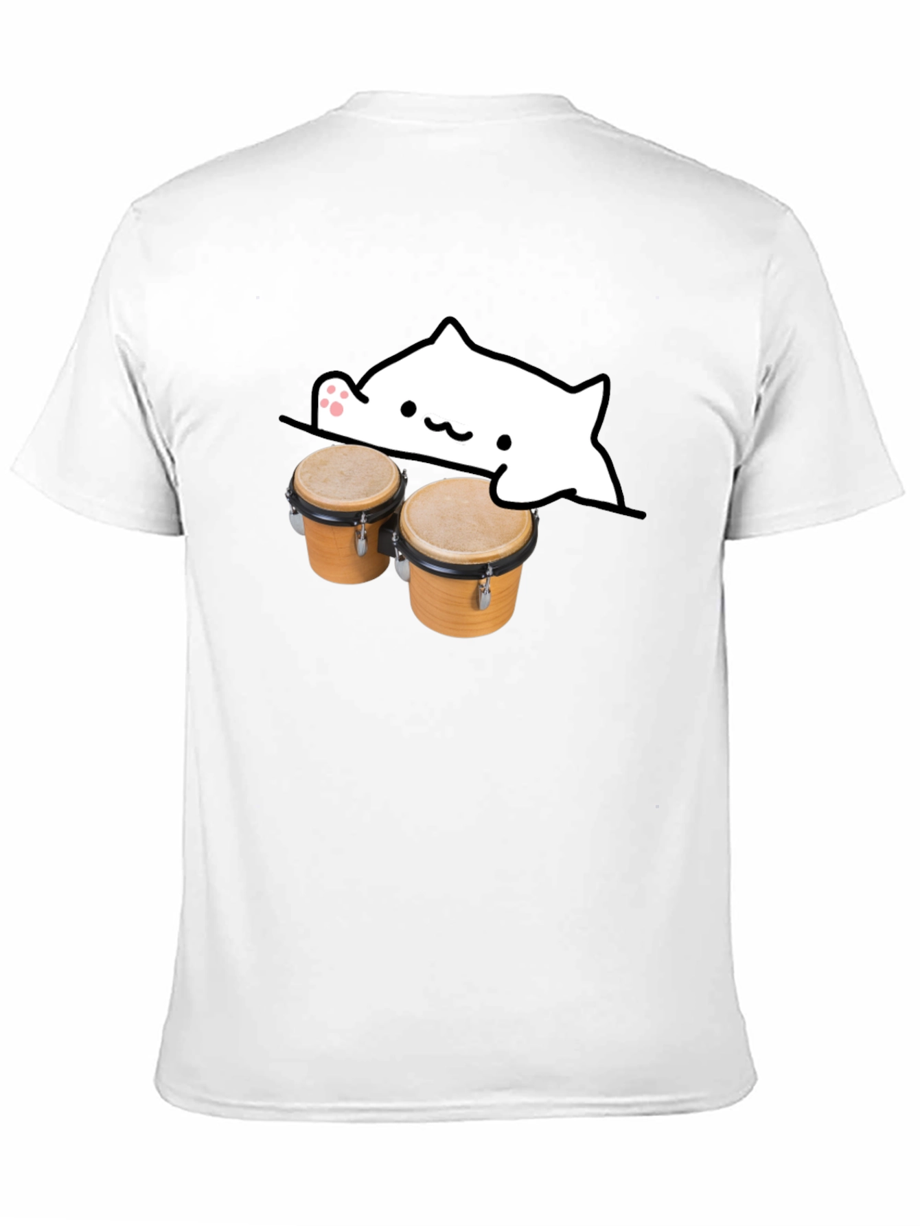 Bongo Cat Black T-Shirt - Musician Tee