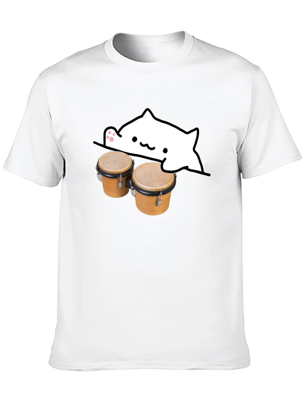 Bongo Cat Black T-Shirt - Musician Tee