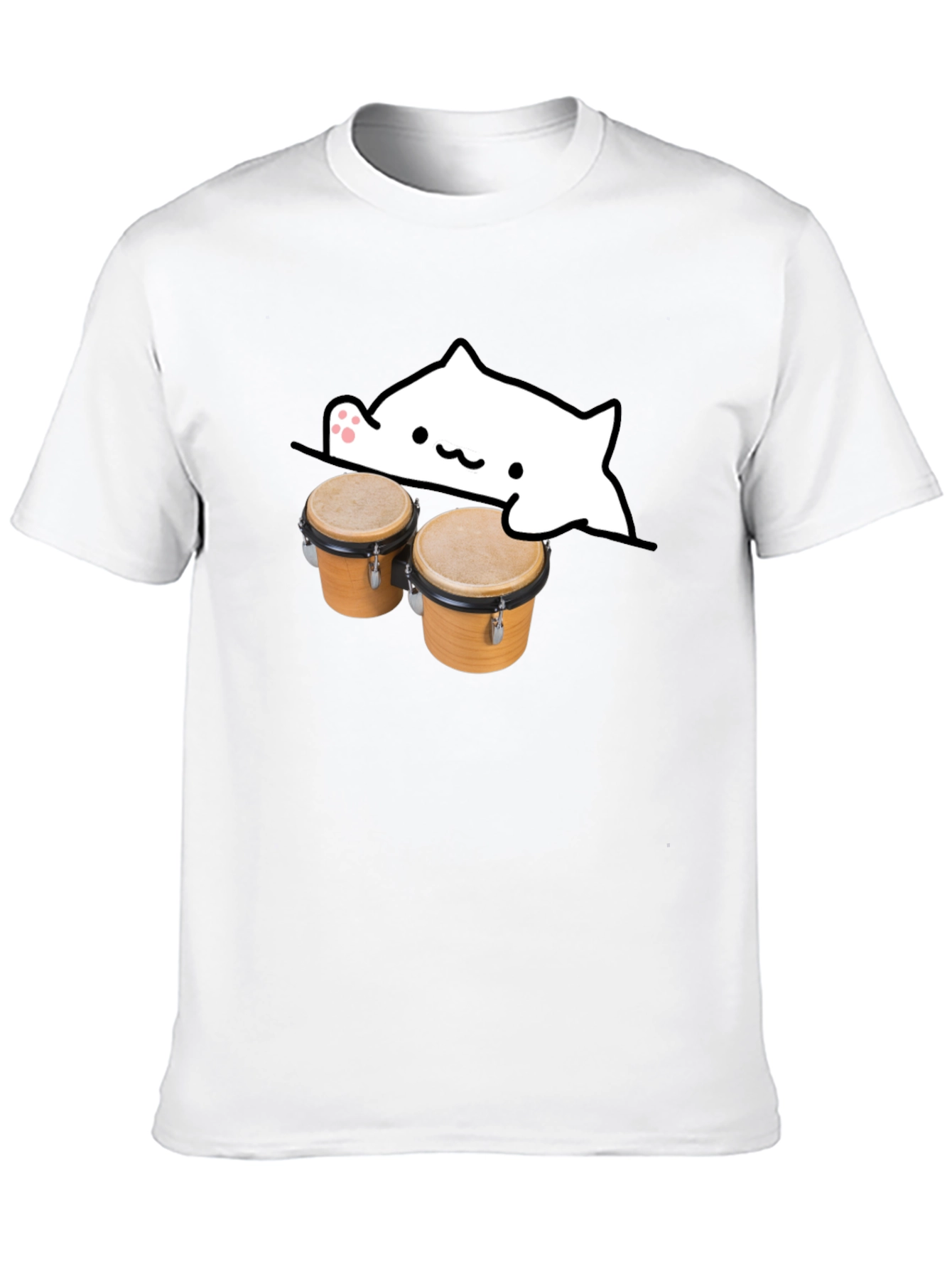 Bongo Cat Black T-Shirt - Musician Tee