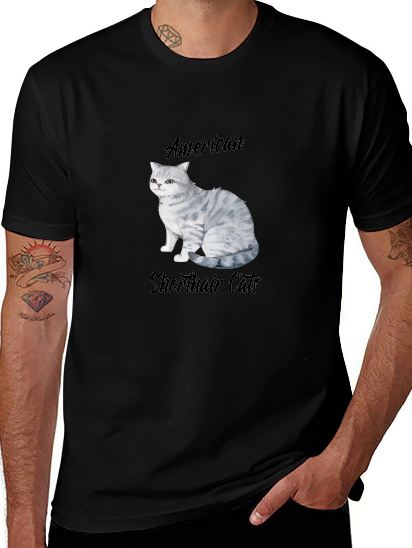 American Shorthair Cat Graphic T-Shirt