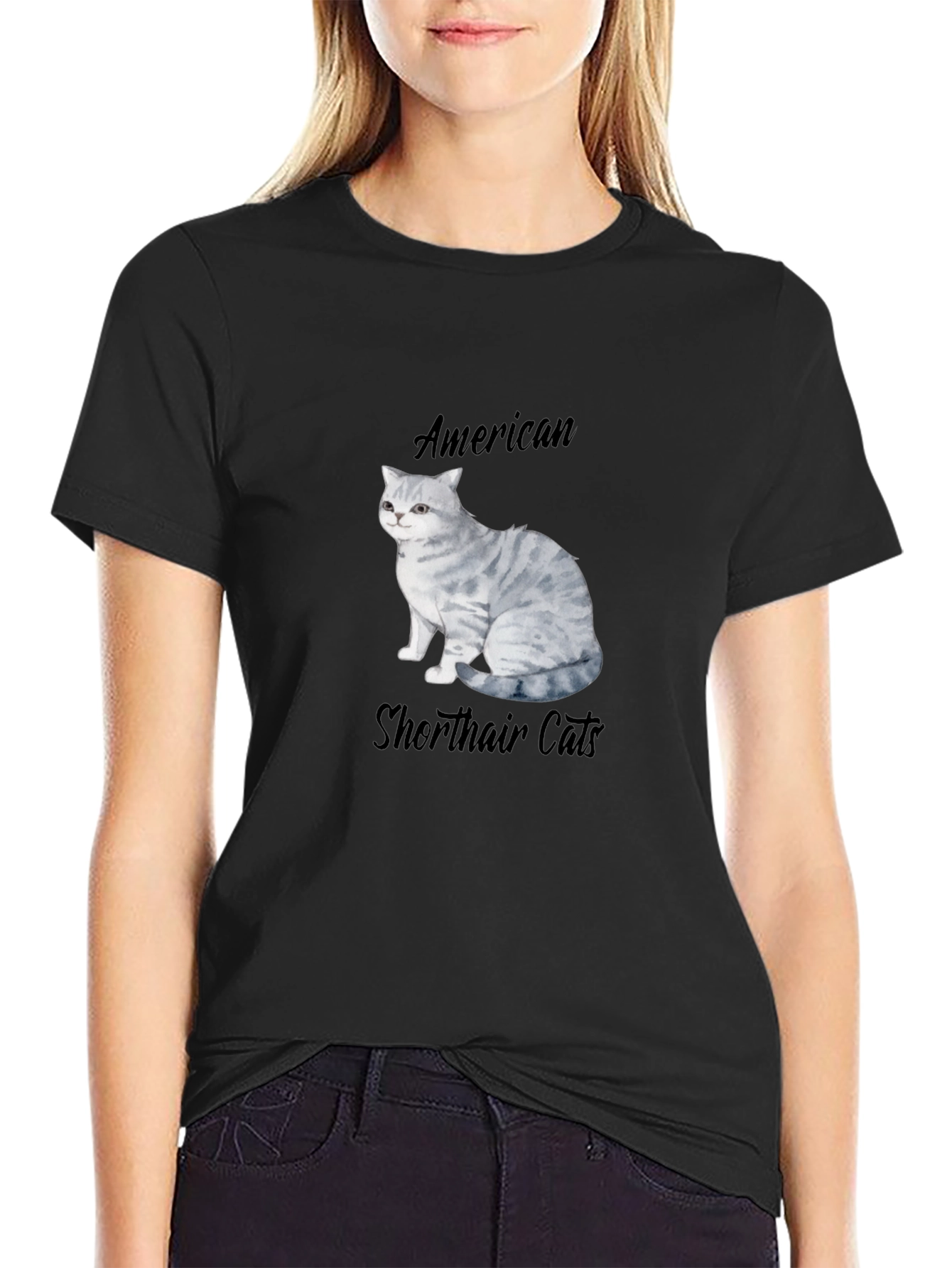 American Shorthair Cat Graphic T-Shirt