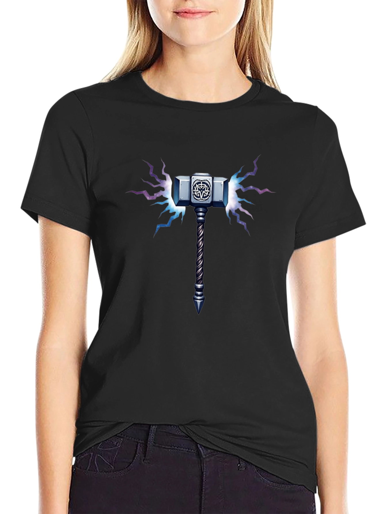 Thor Hammer Graphic T-Shirt - Mythical Power Tee