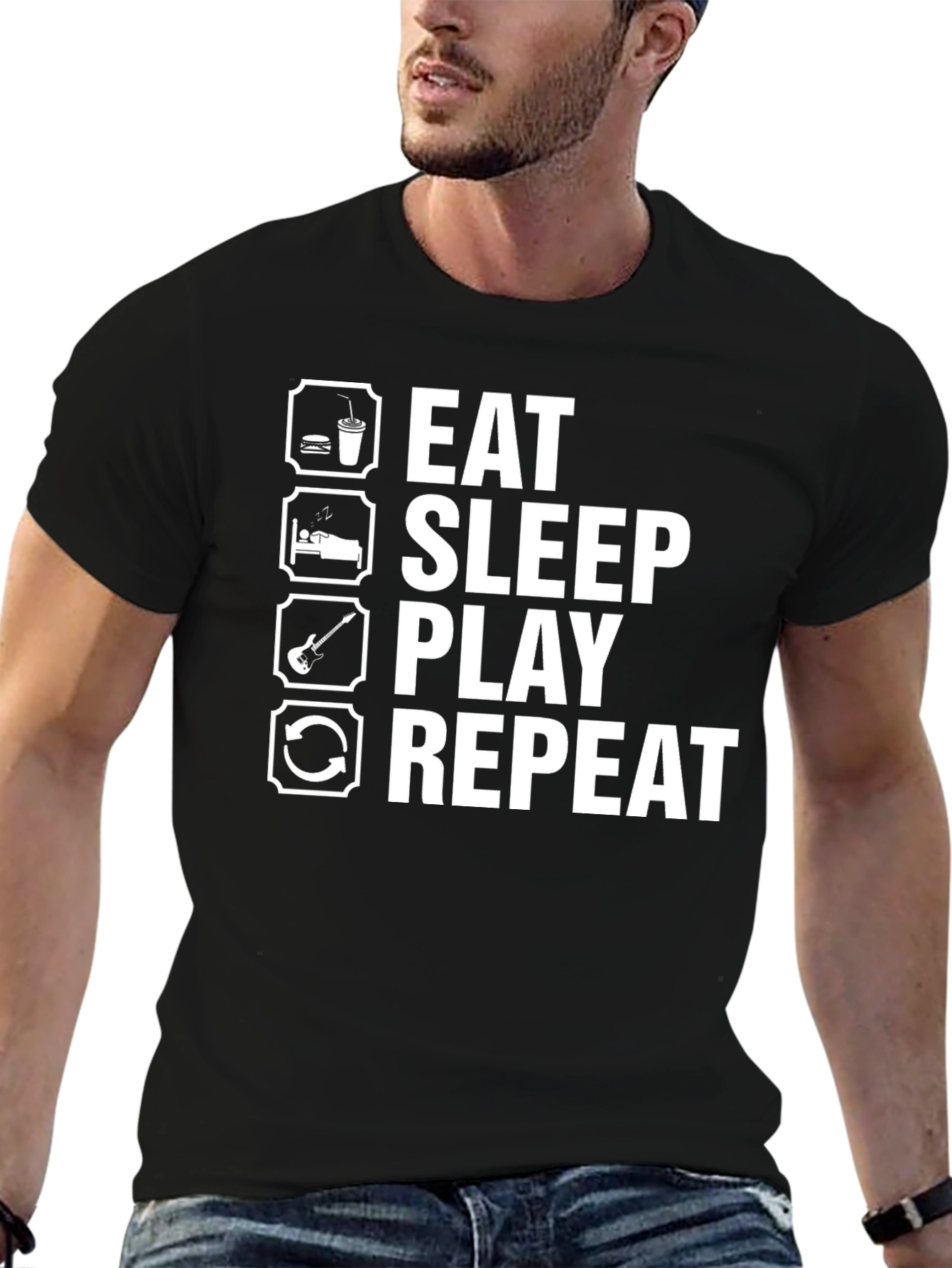 Eat Sleep Play Repeat Graphic Tee
