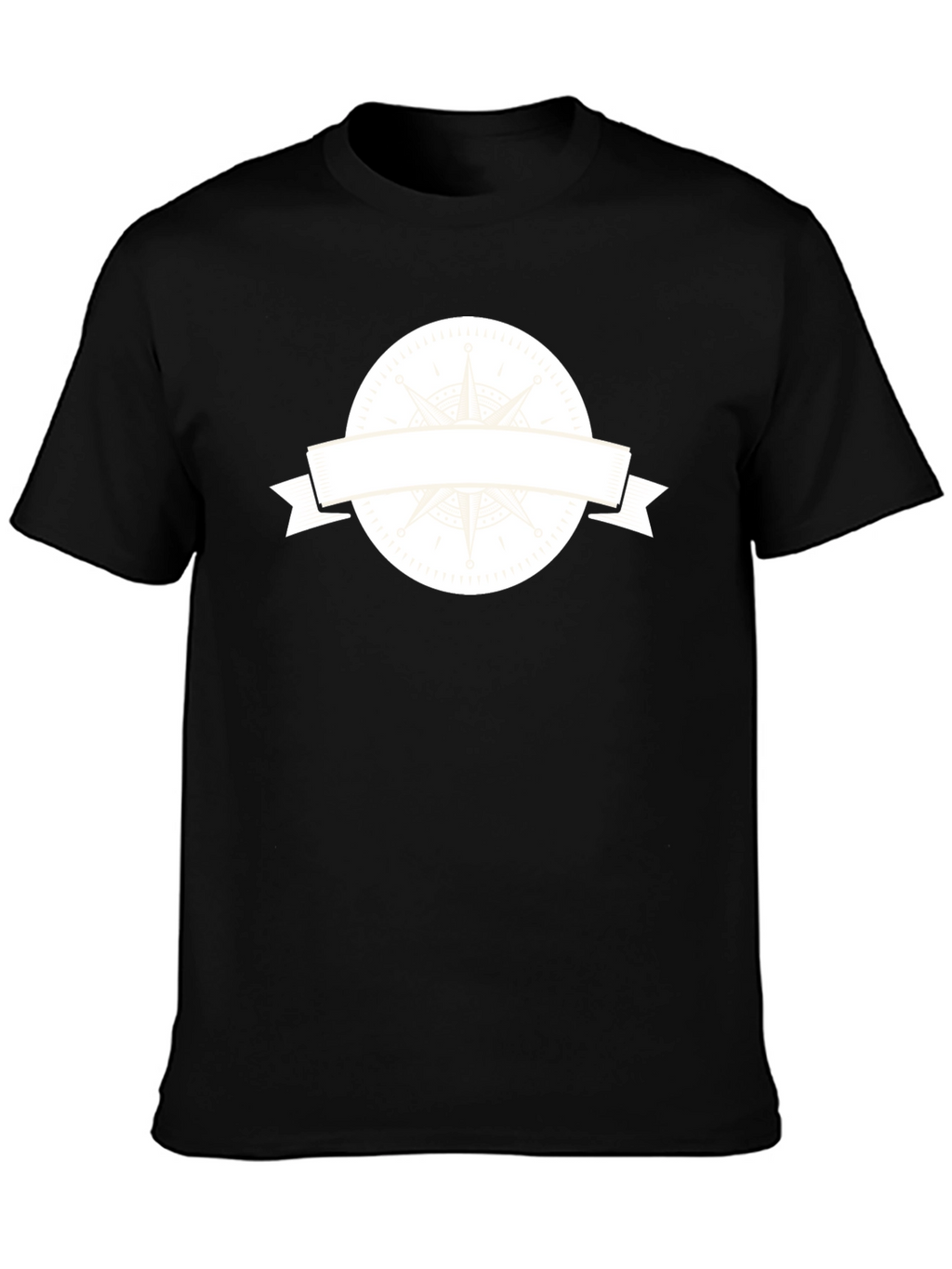 Mens Black T-Shirt with Compass Graphic