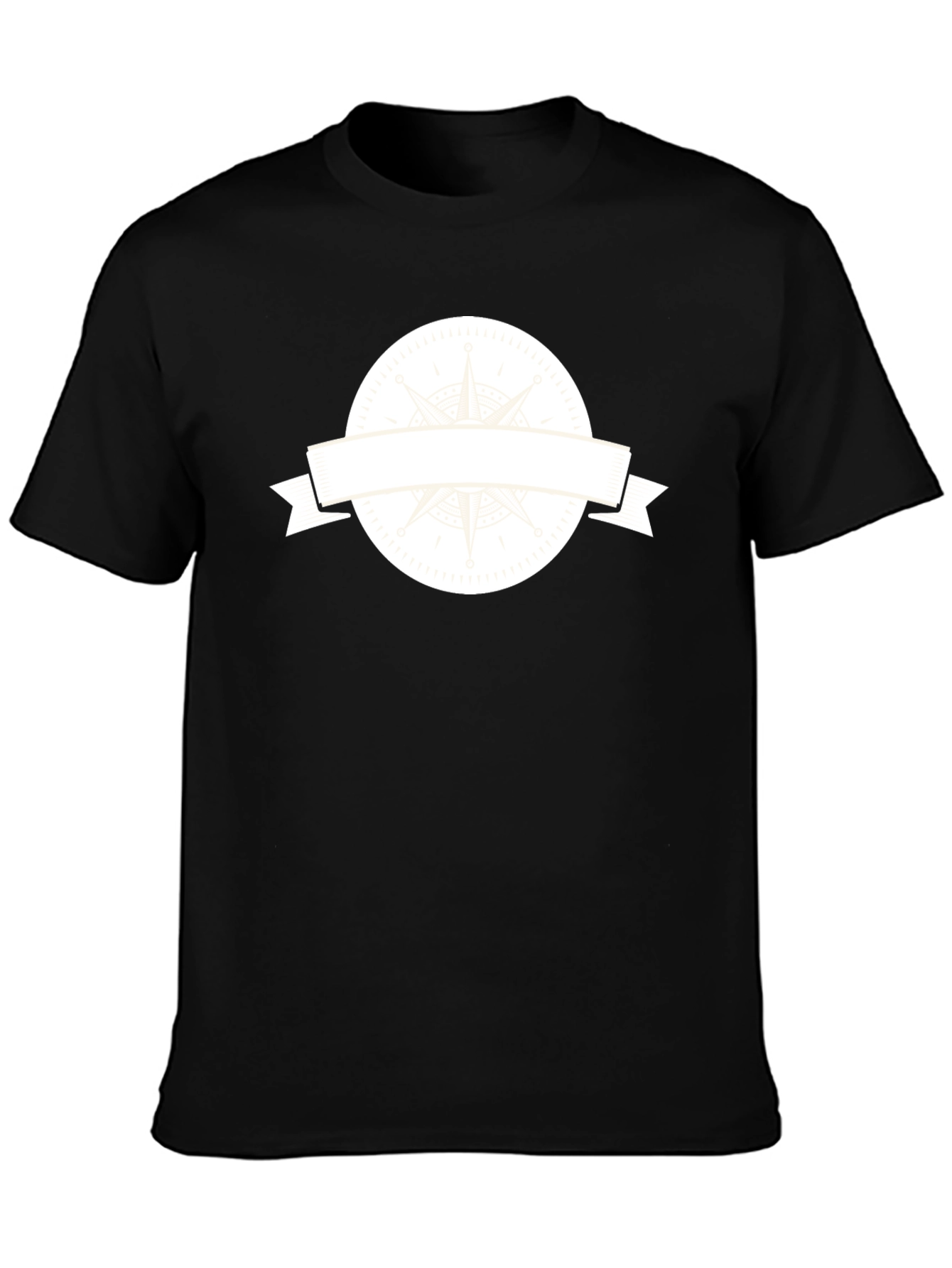 Mens Black T-Shirt with Compass Graphic