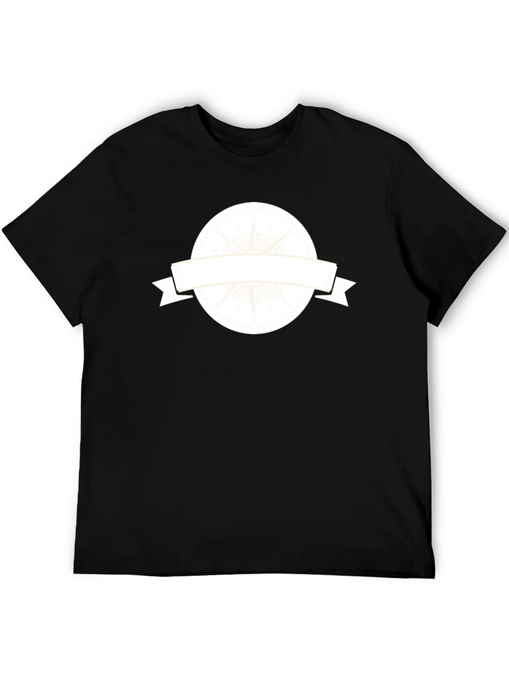 Mens Black T-Shirt with Compass Graphic