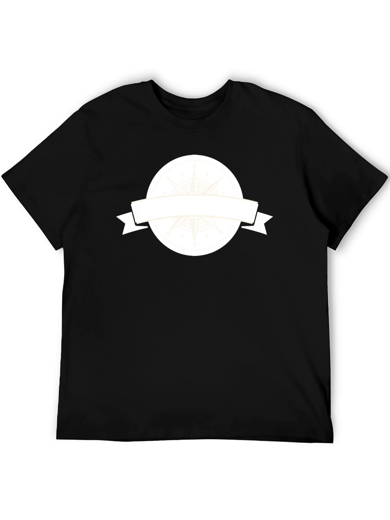 Mens Black T-Shirt with Compass Graphic