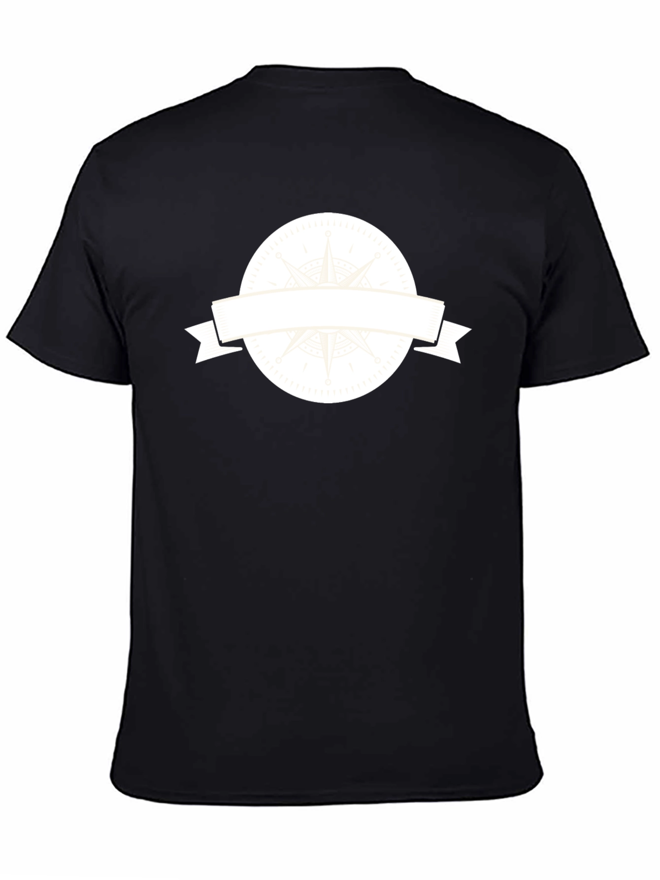 Mens Black T-Shirt with Compass Graphic