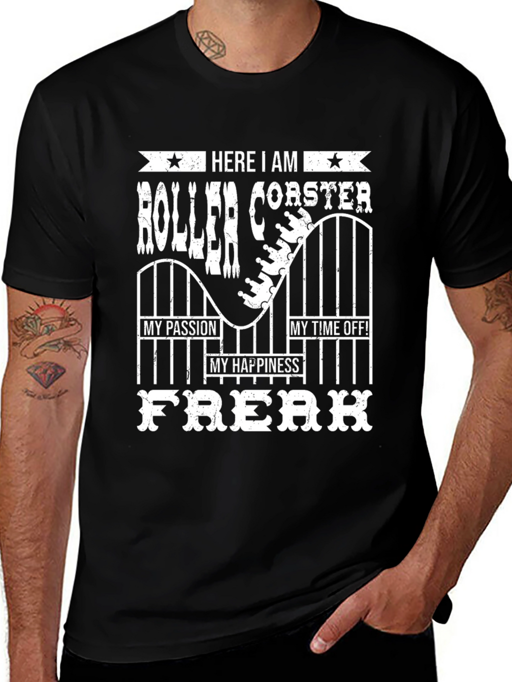 Roller Coaster Freak Graphic T-Shirt