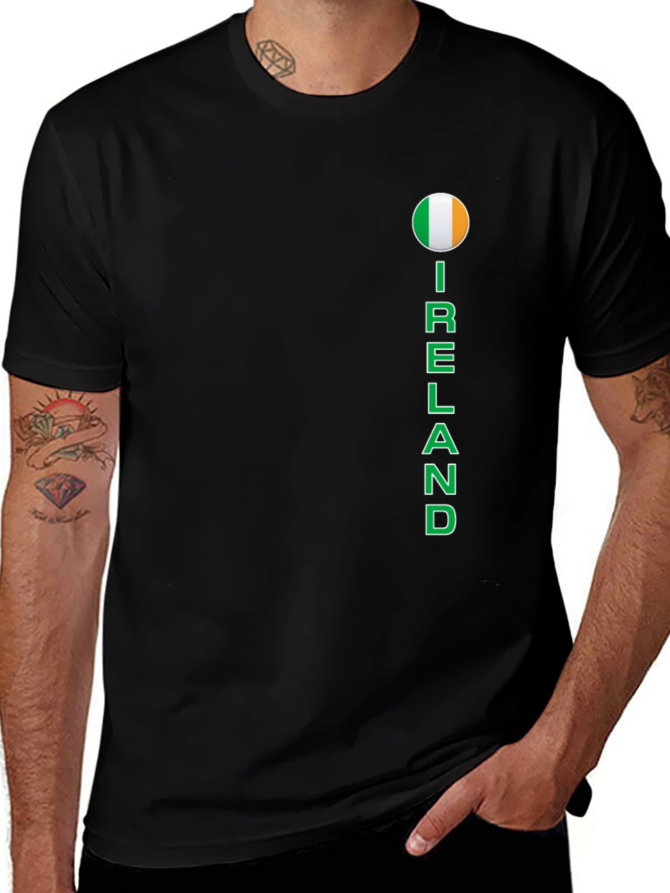 Ireland T-Shirt: Stylish Black Tee with Country Pride Design