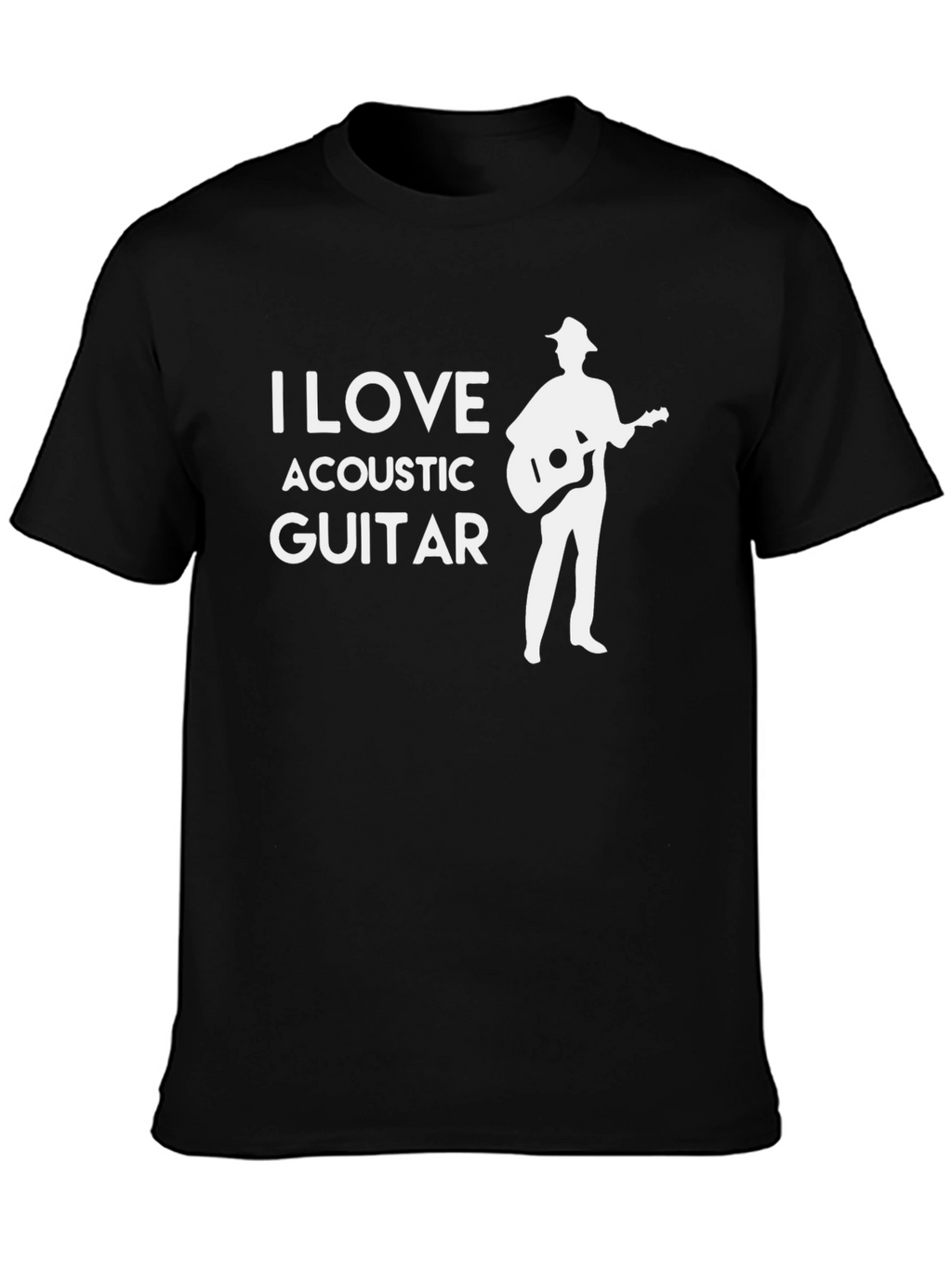 I Love Acoustic Guitar Black T-Shirt