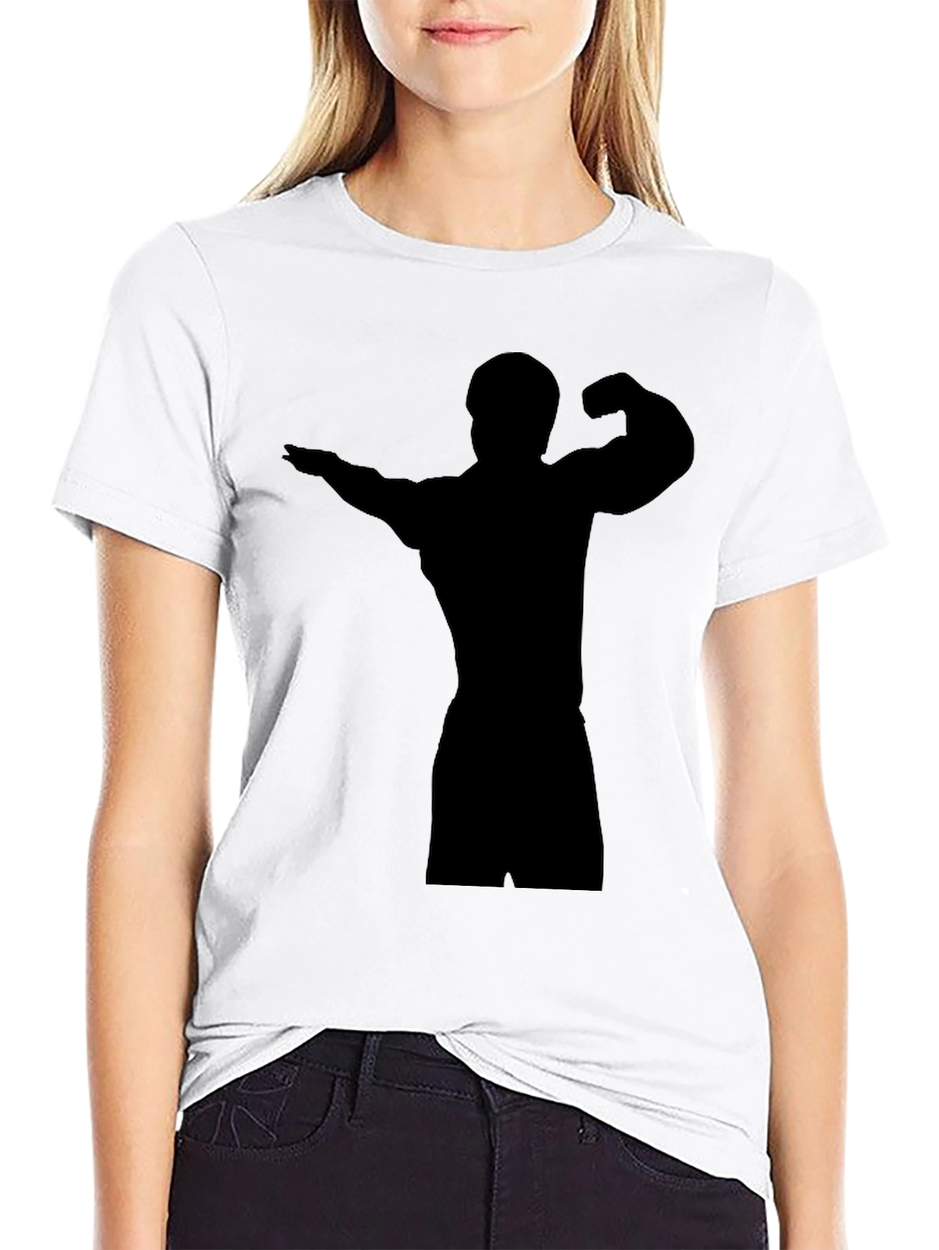 Black Bodybuilder Silhouette T-Shirt
