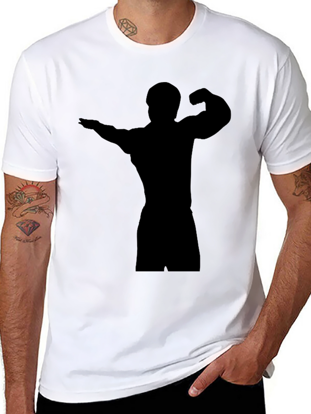 Black Bodybuilder Silhouette T-Shirt