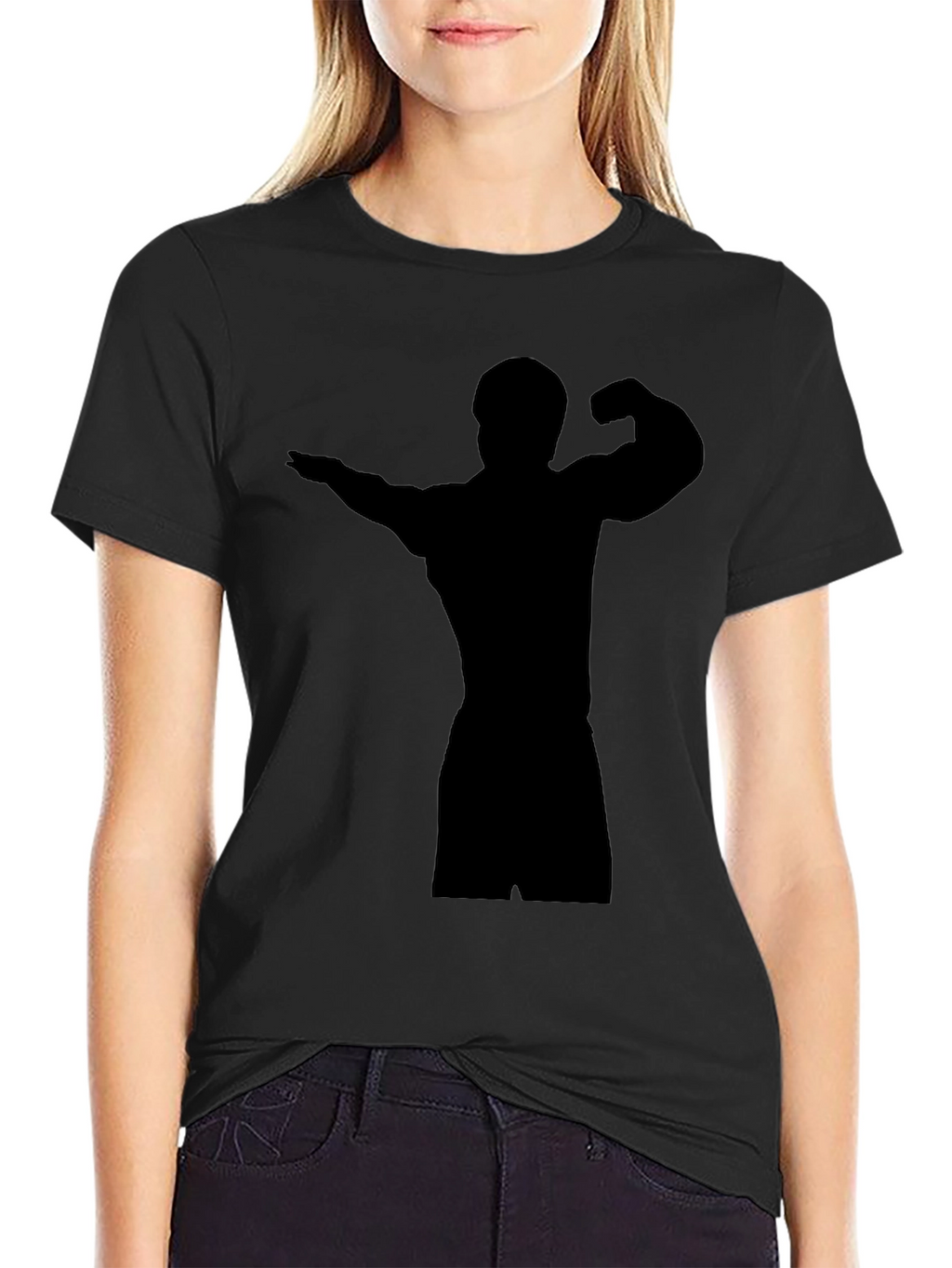 Black Bodybuilder Silhouette T-Shirt
