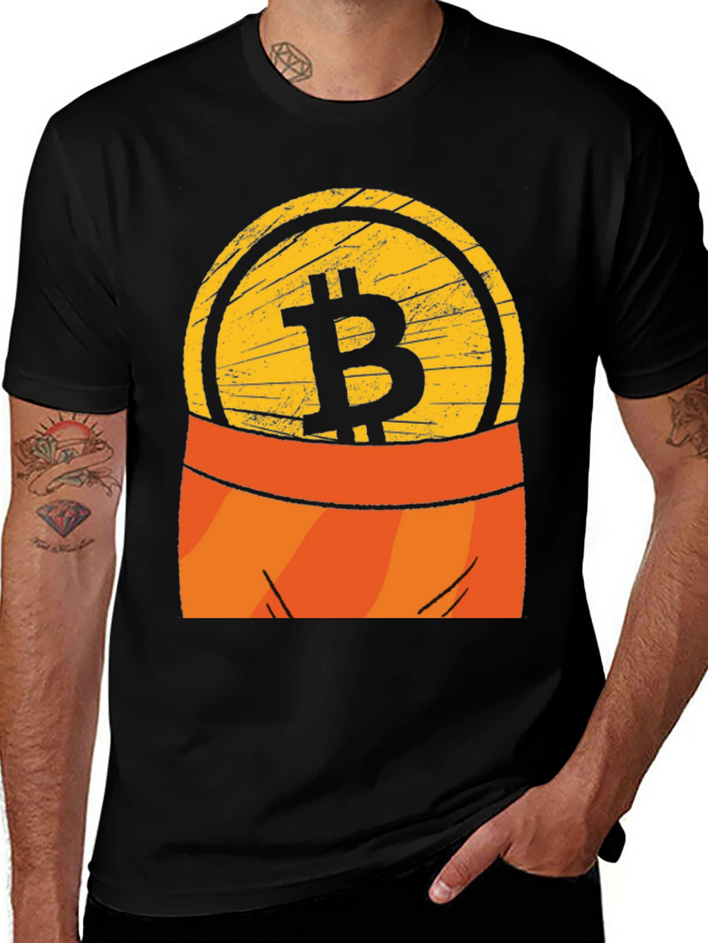 Bitcoin Pocket Graphic Tee - Crypto Currency T-Shirt